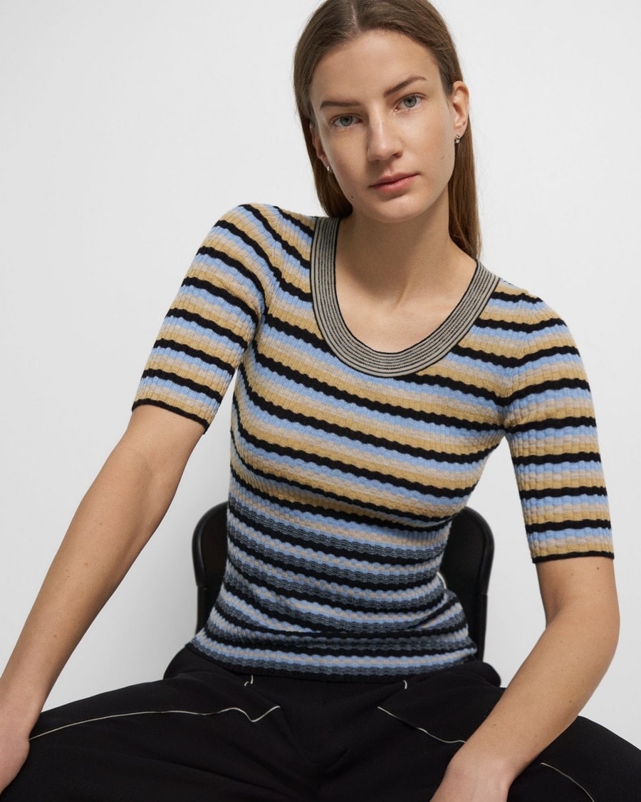 Leenda Scoop Neck Sweater in Regal Wool
