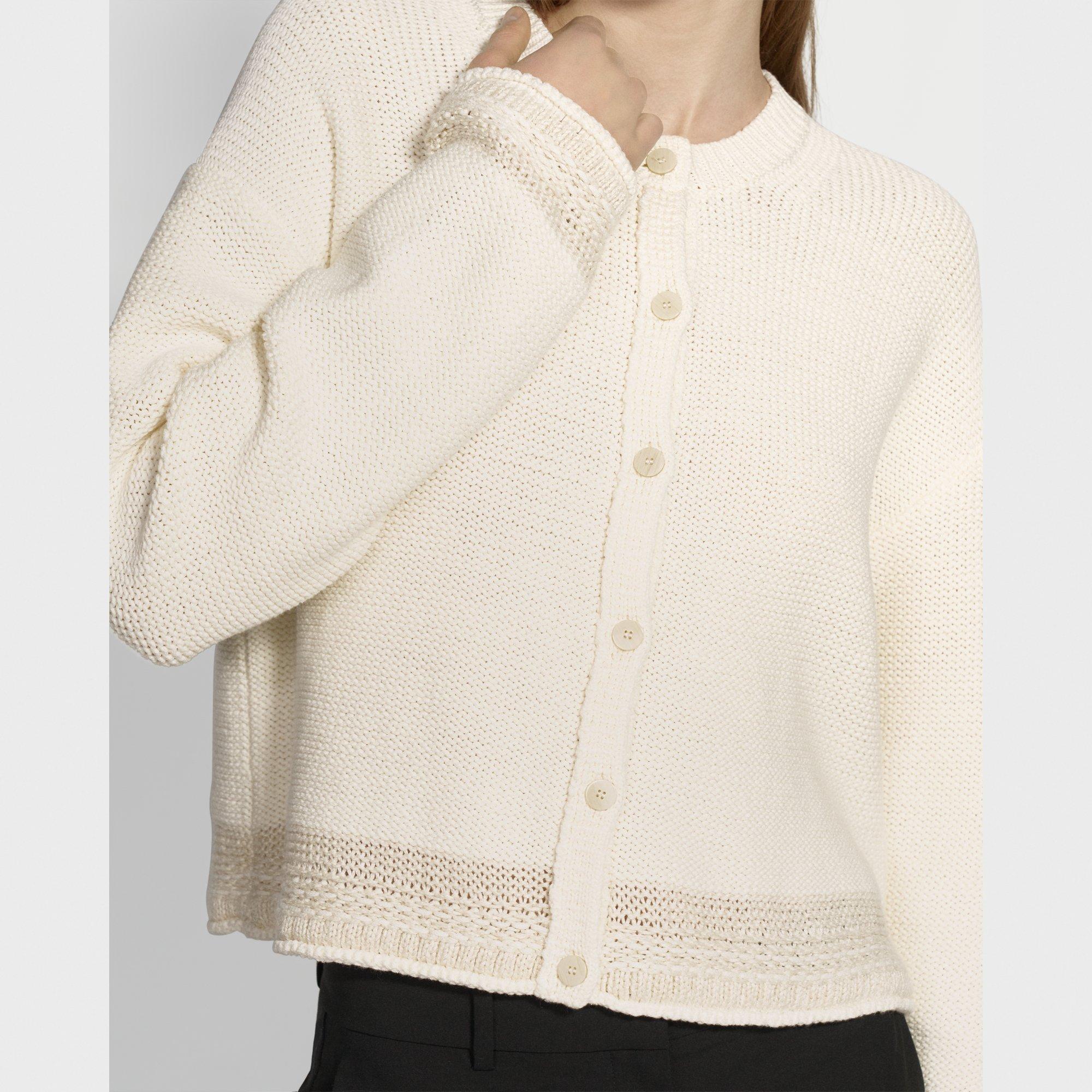 Relaxed Cardigan in Cotton Chainette