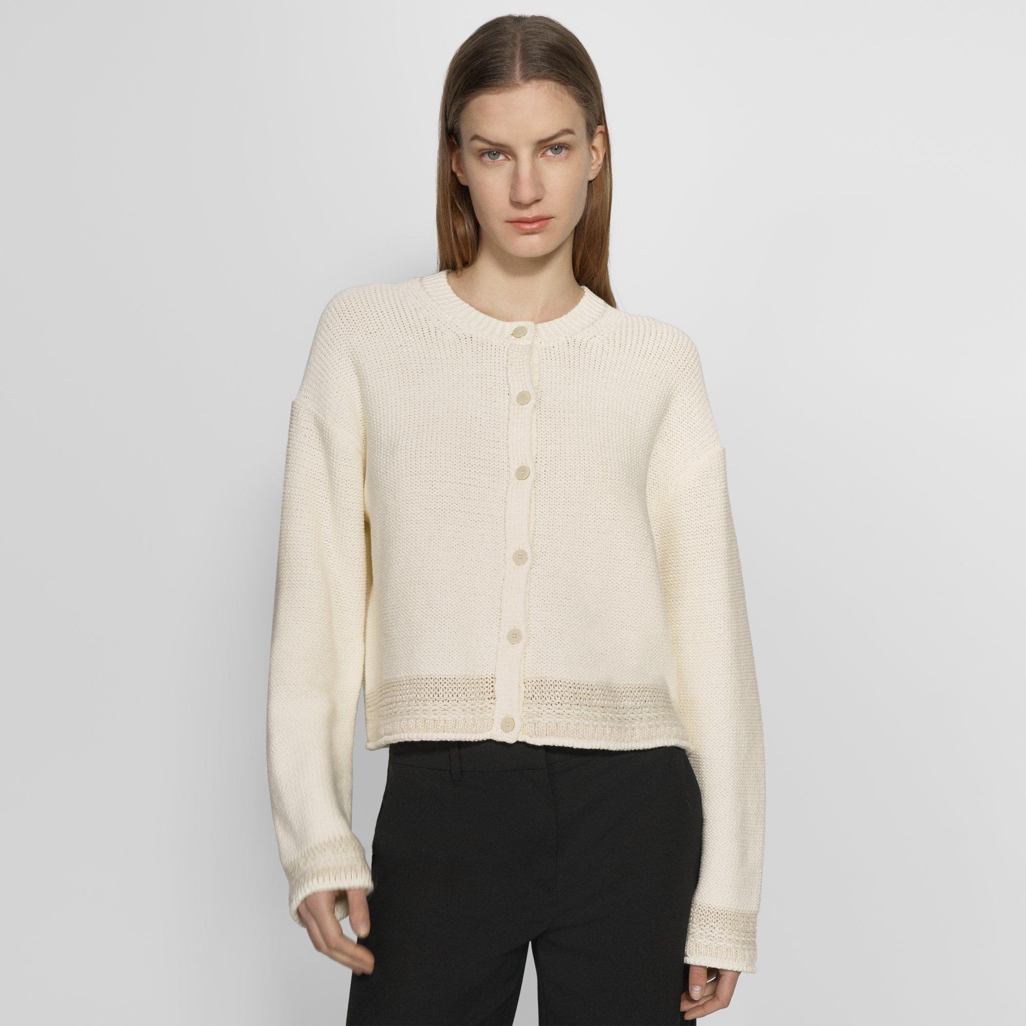 Relaxed Cardigan in Cotton Chainette