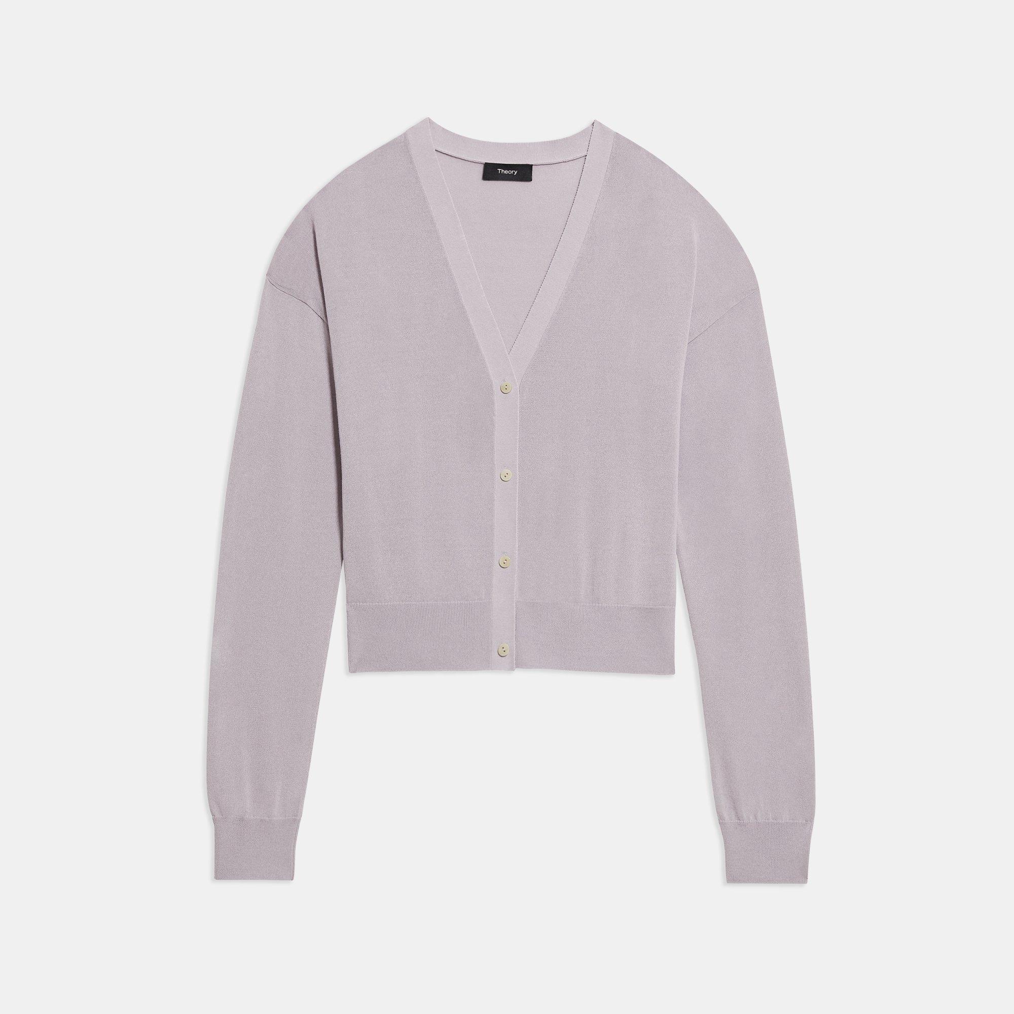 V-Neck Cardigan in Cotton Blend
