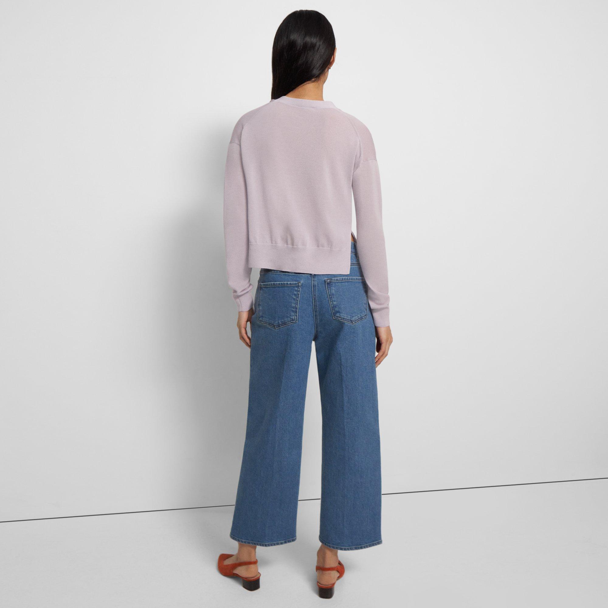 V-Neck Cardigan in Cotton Blend