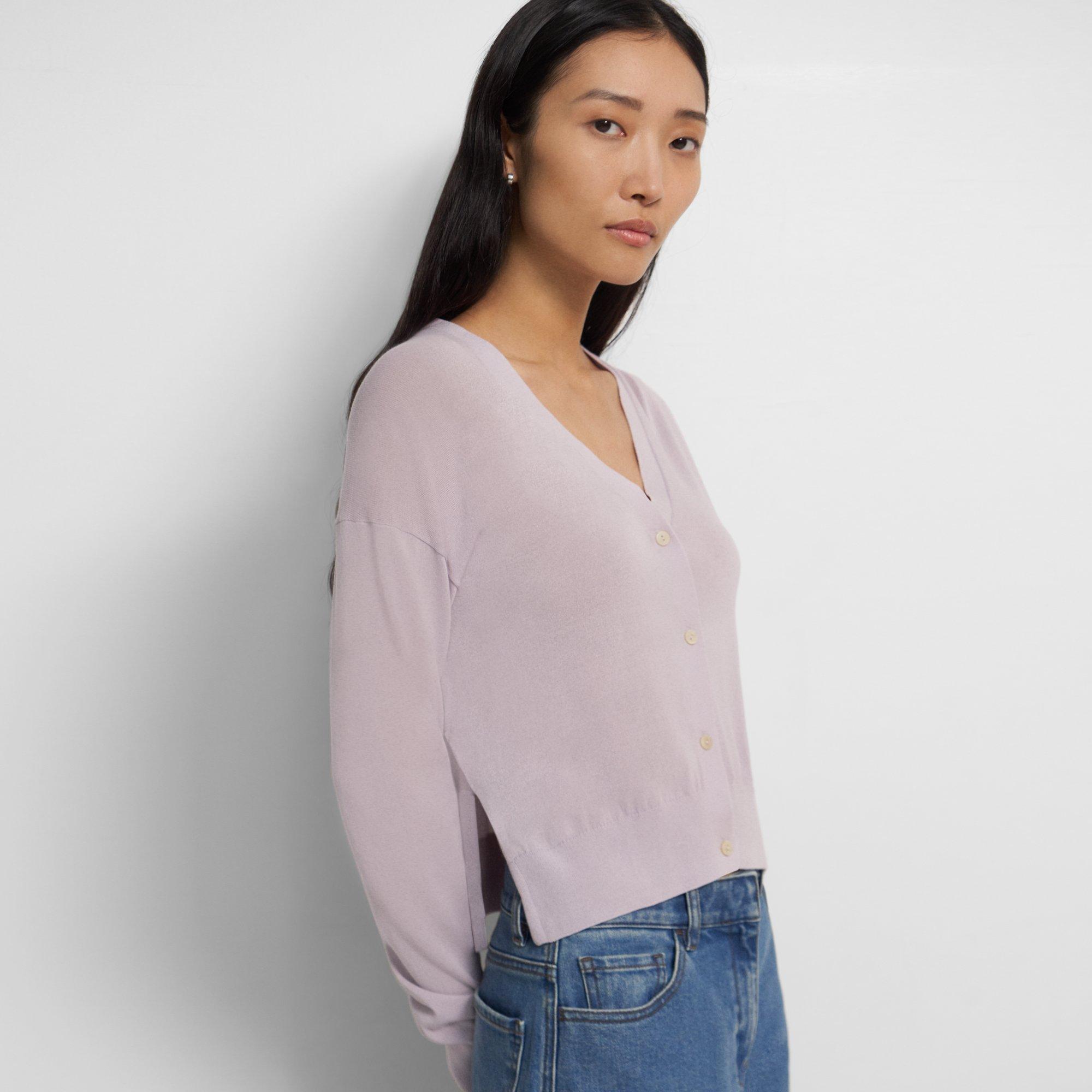 V-Neck Cardigan in Cotton Blend
