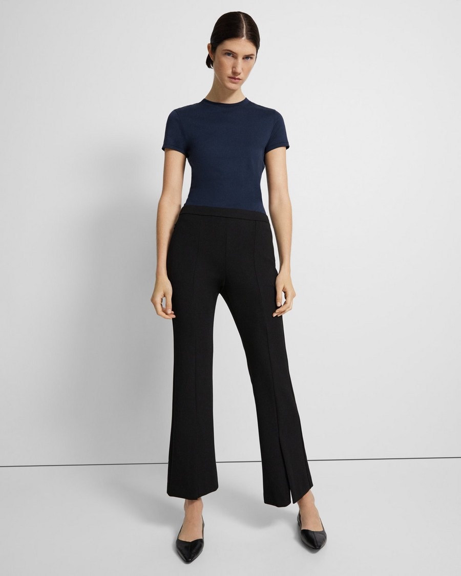 Slit Demitria Pant in Double-Knit Jersey