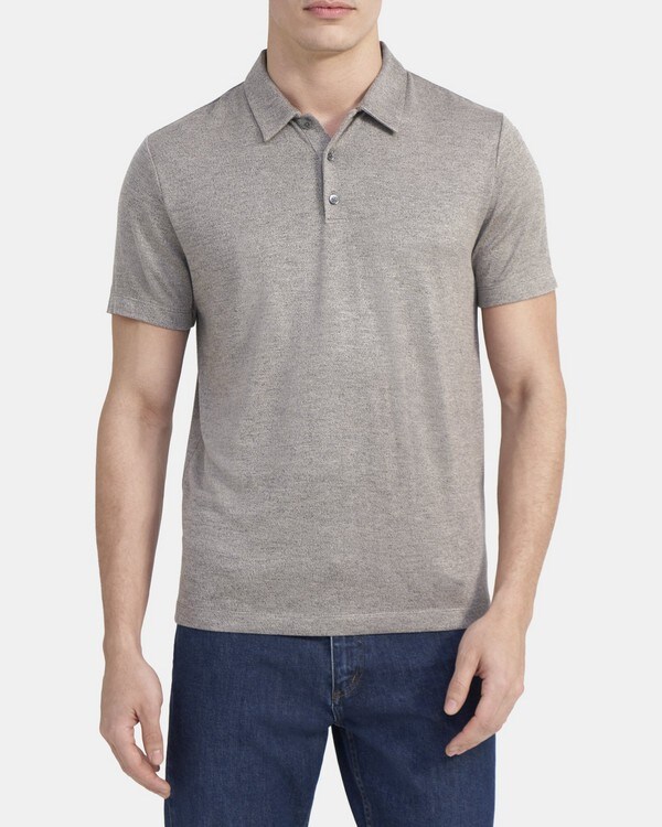 띠어리 폴로 반팔티 M019502R Theory Polo Shirt in Modal Blend Jersey,TAPIR MULTI