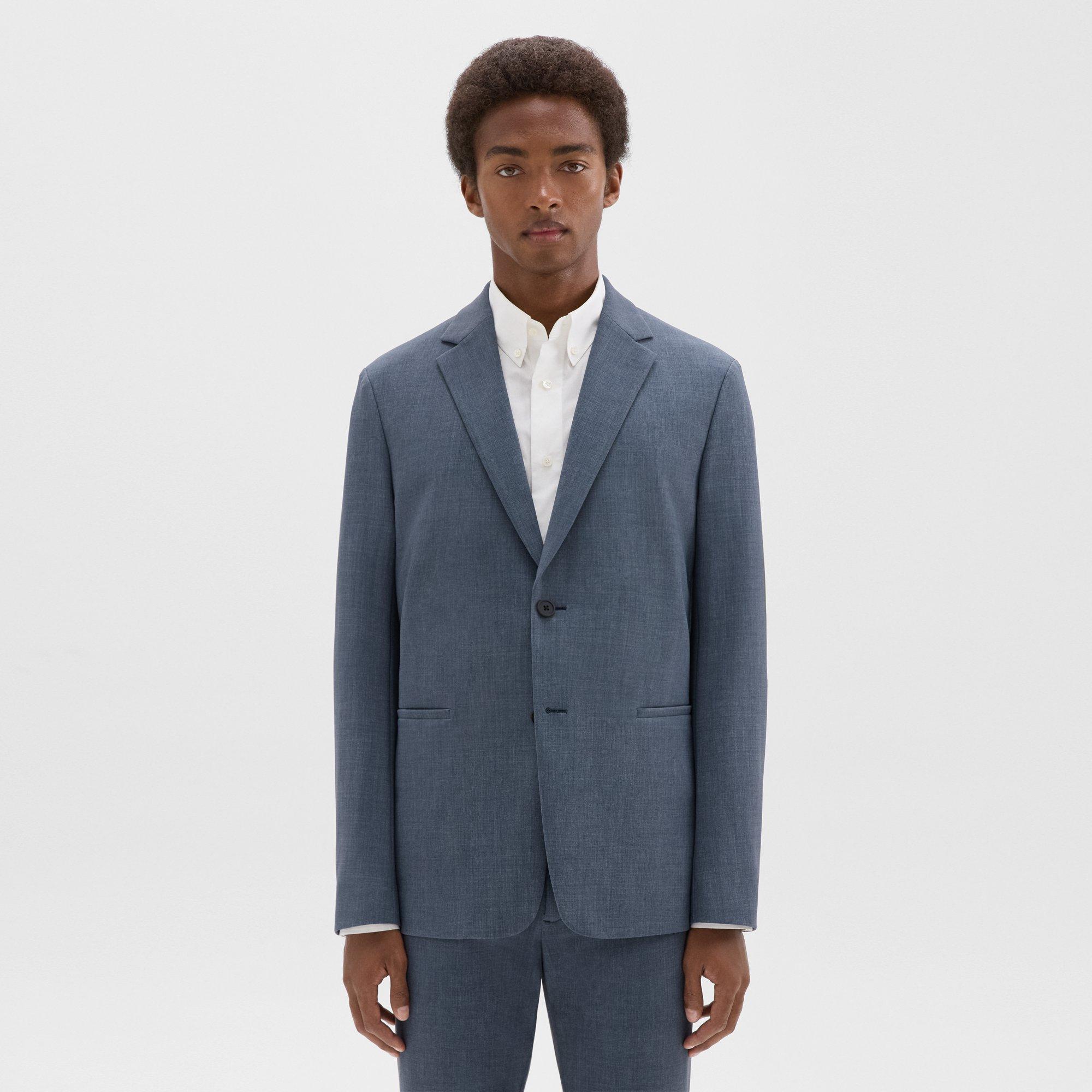 띠어리 Theory Clinton Blazer in Printed Precision Ponte,DUSTY BLUE MEL