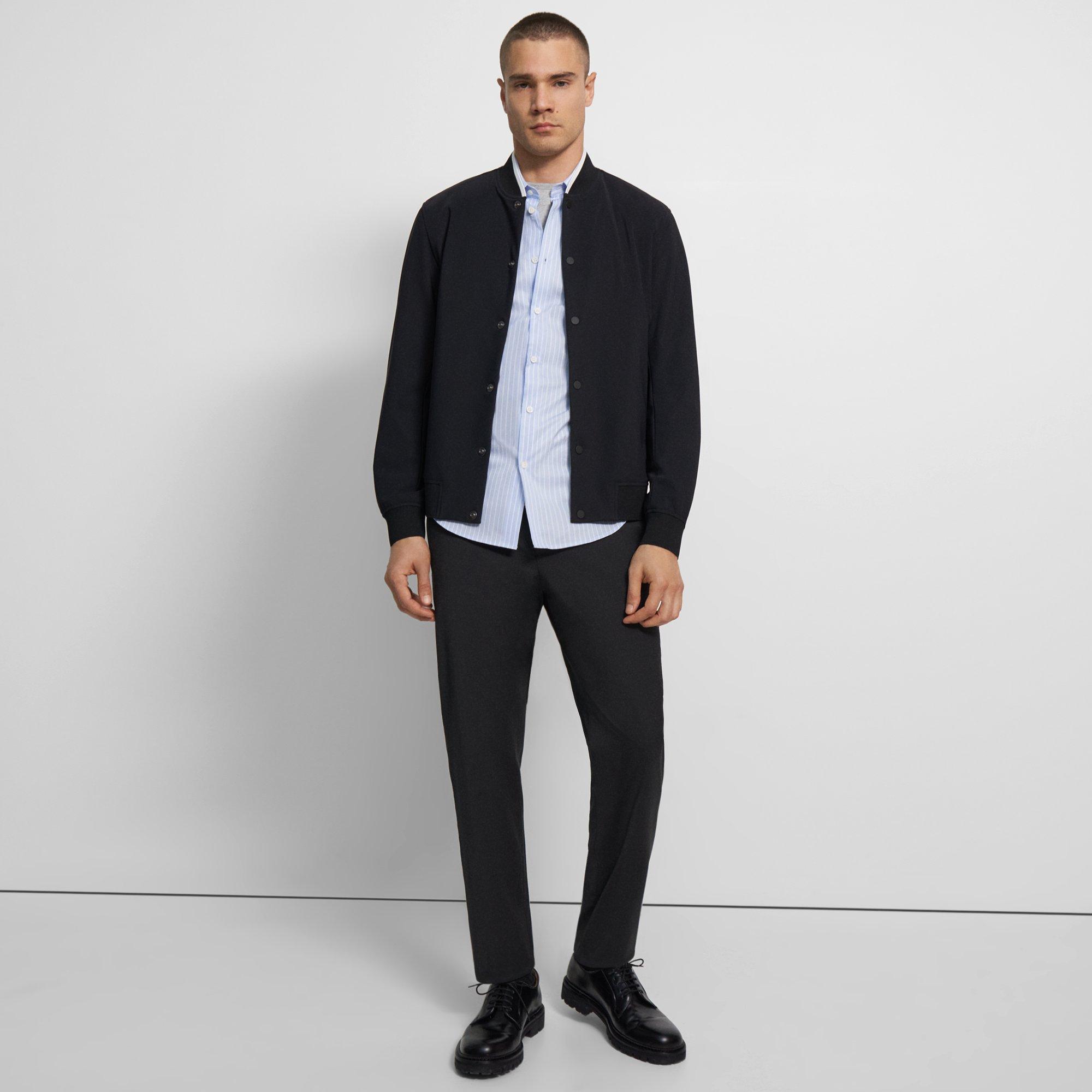 Black Precision Ponte Murphy Bomber Jacket | Theory