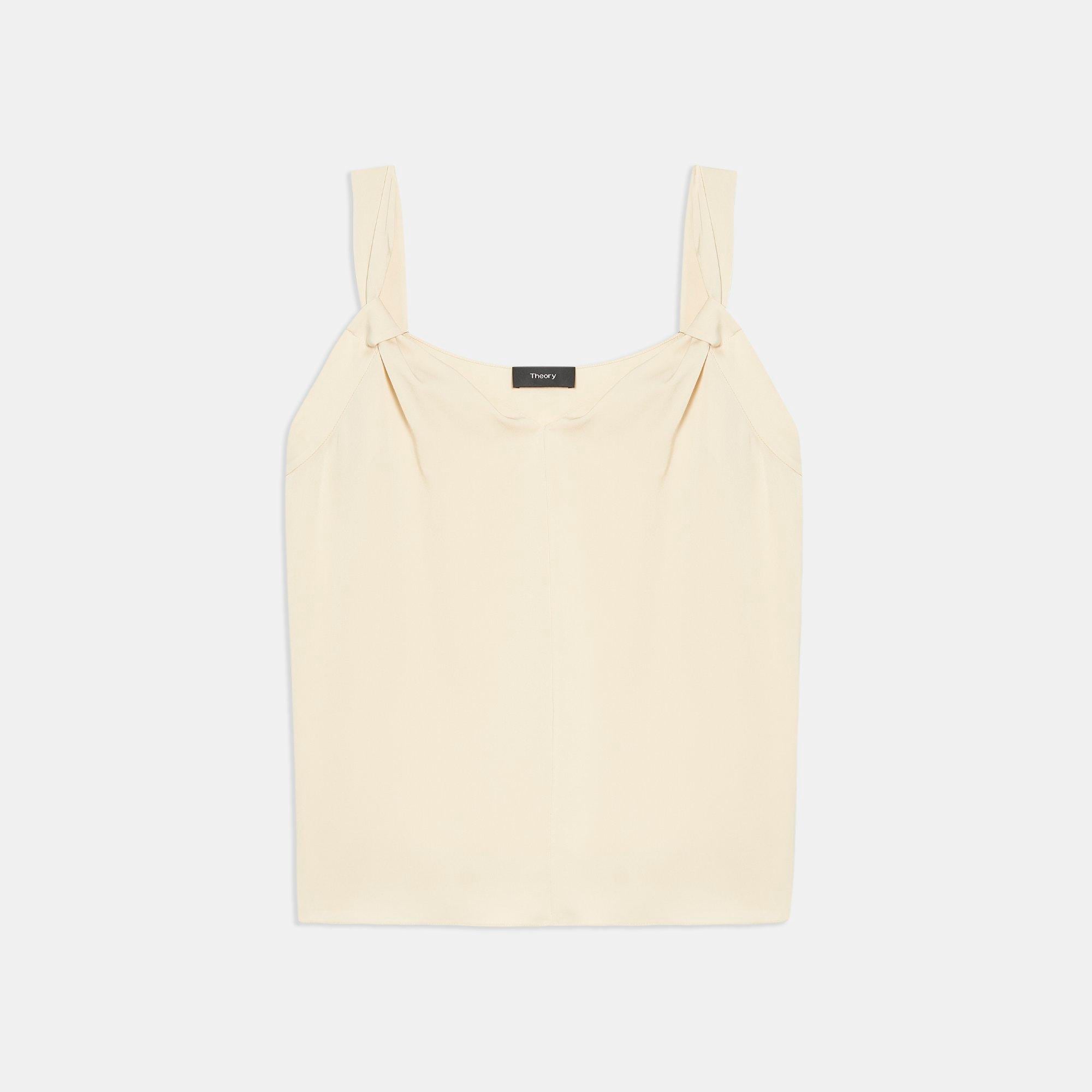 Silk Georgette Sleeveless V-Neck Top | Theory