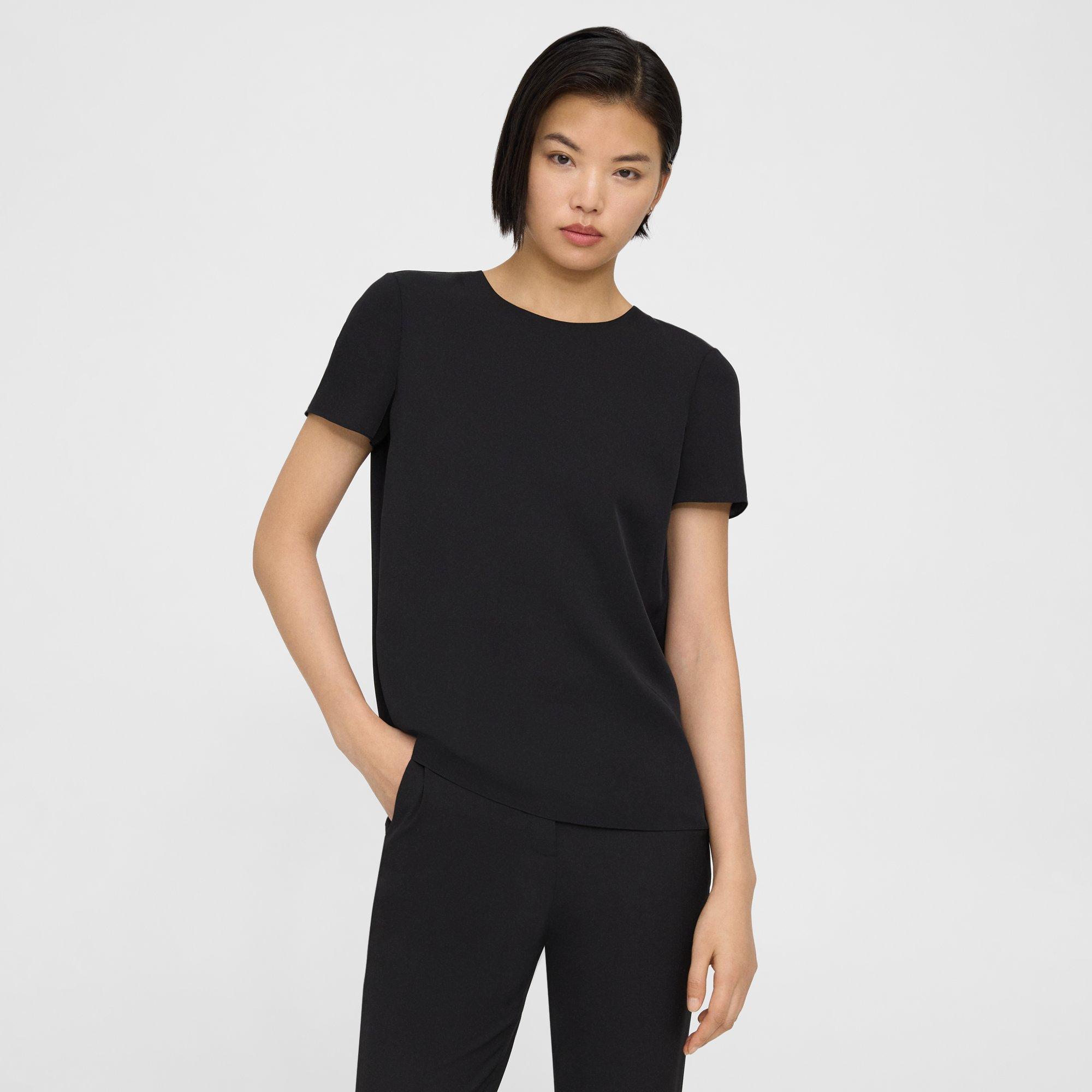 Silk Georgette Relaxed Tee | Theory