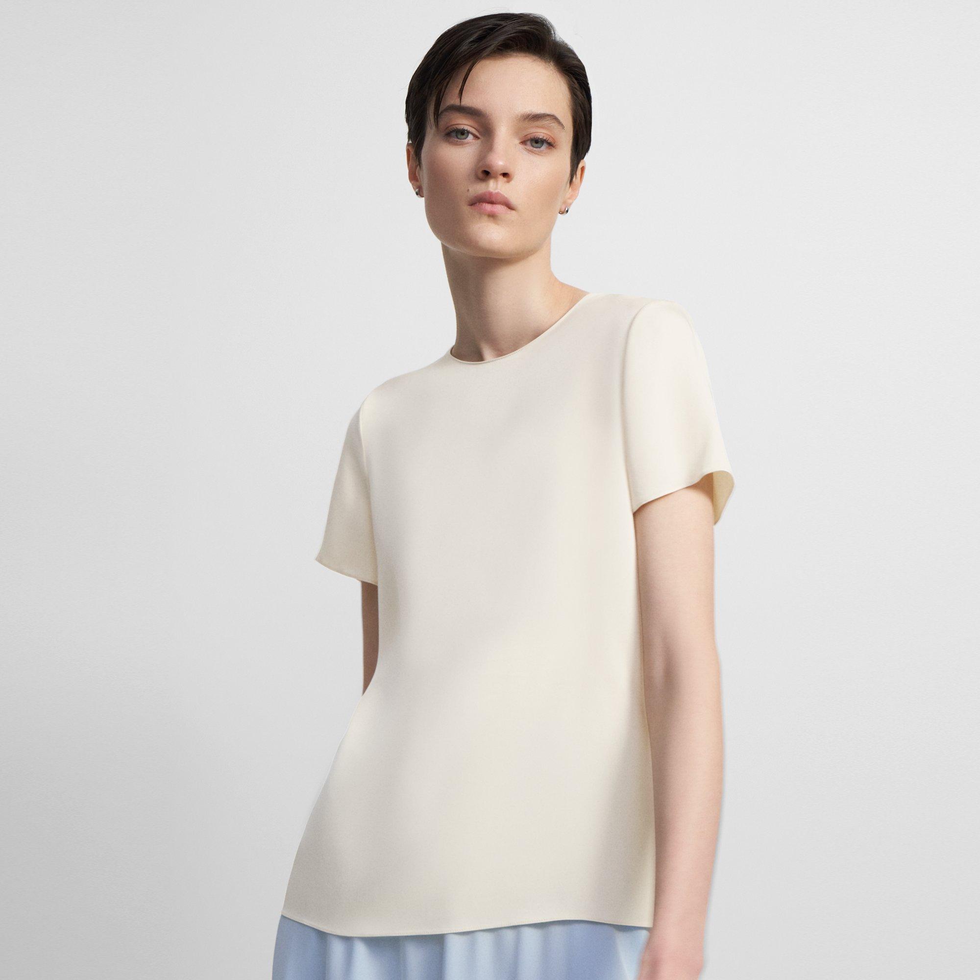 Relaxed Tee in Silk Georgette