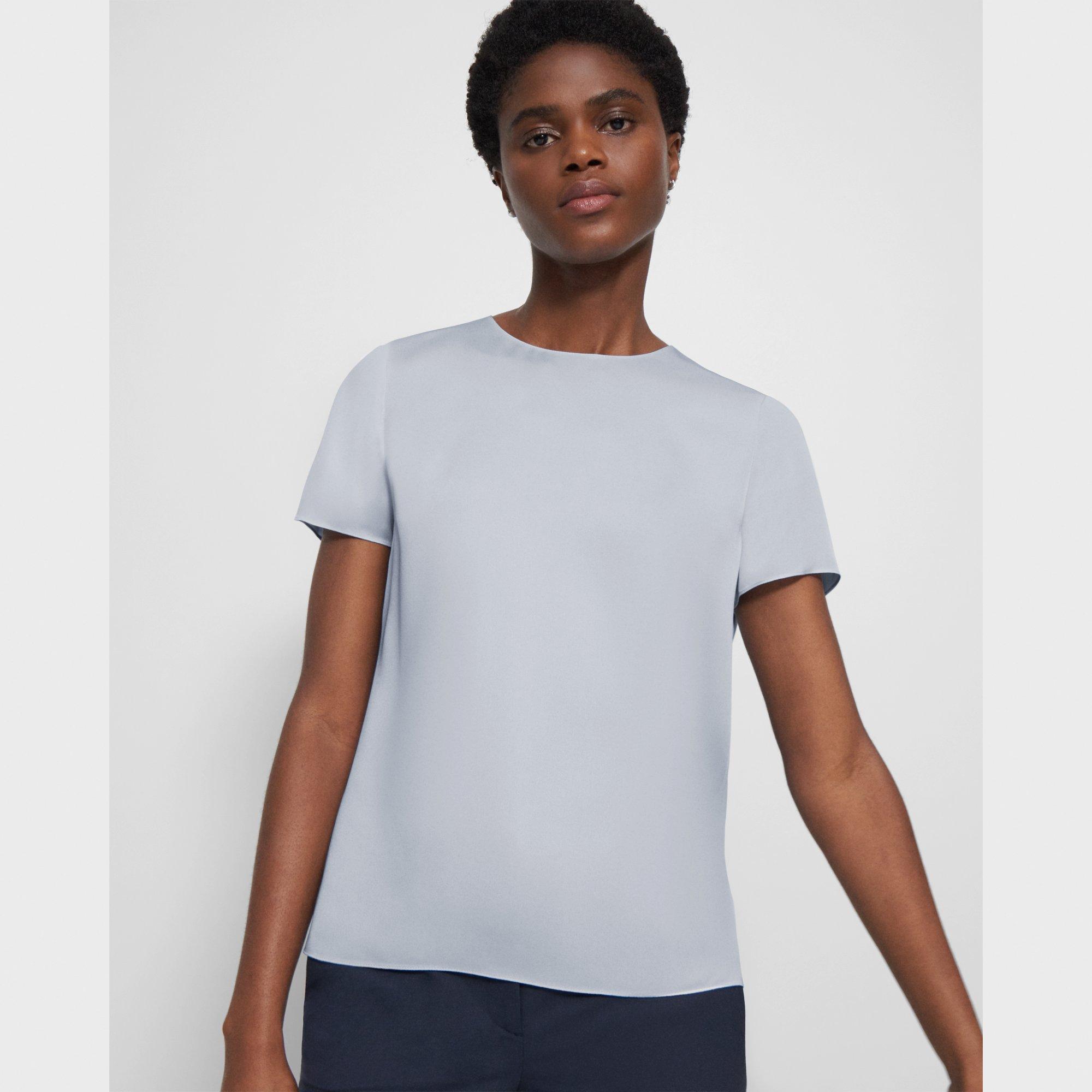 Relaxed Tee in Silk Georgette