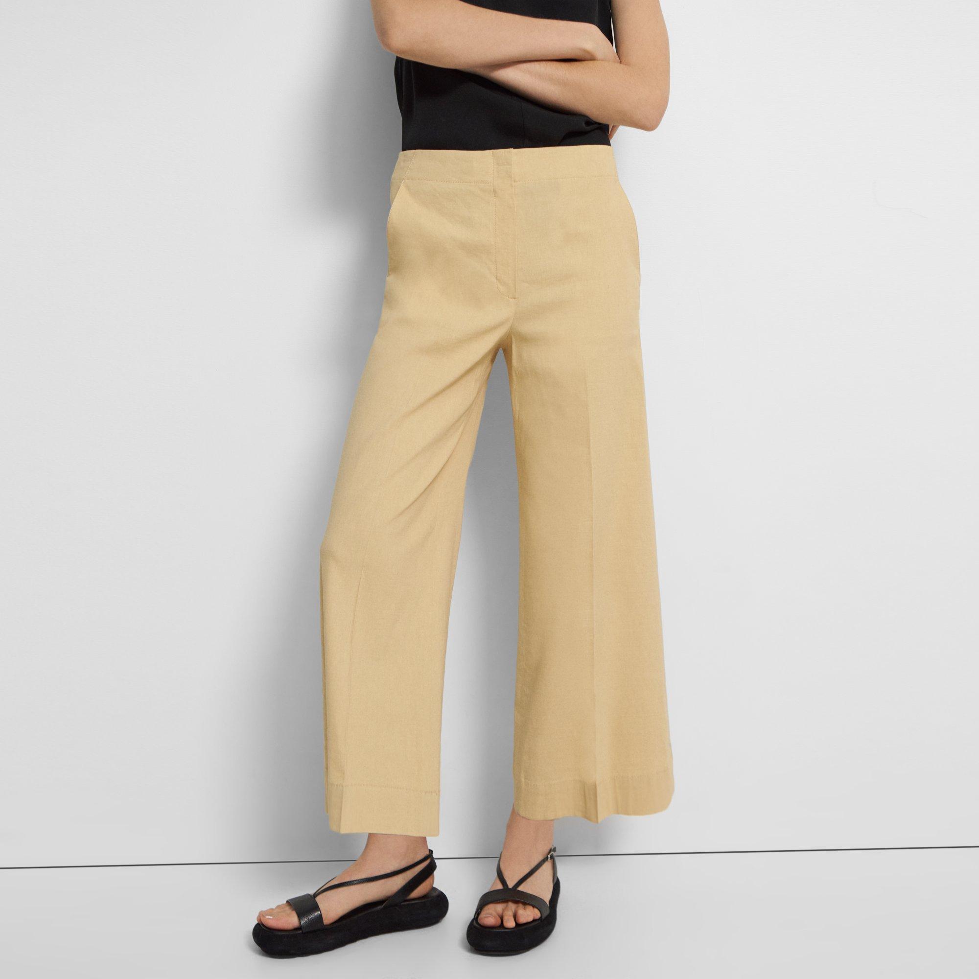 Good Linen Wide Crop Pant | Theory