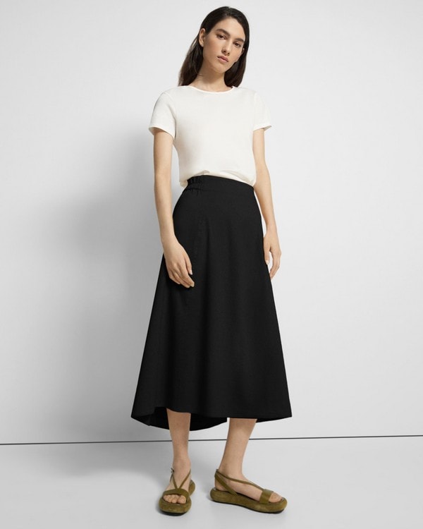 A-Line Midi Skirt in Good Linen