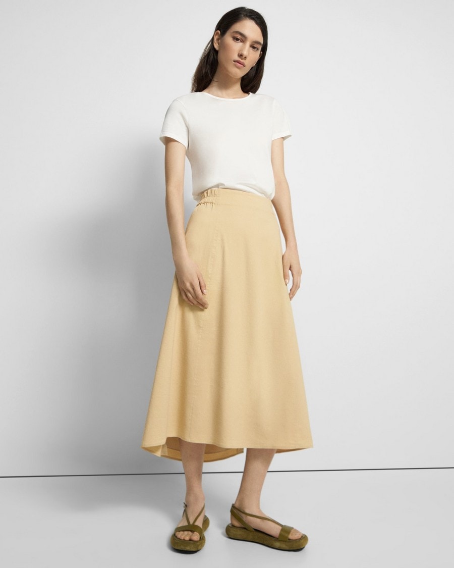 A-Line Midi Skirt in Good Linen