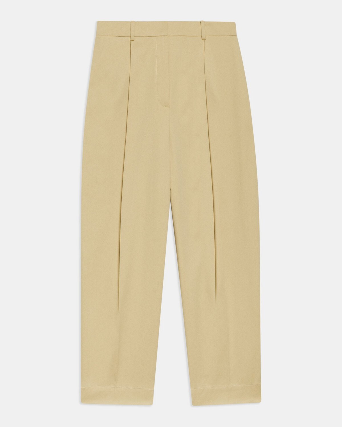 Pleated Carrot Pant in Stretch Cotton Twill