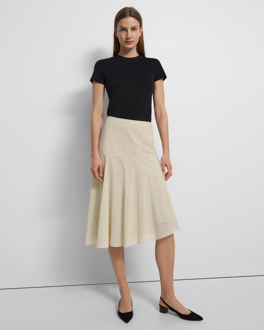 Asymmetrical Skirt in Cotton Eyelet