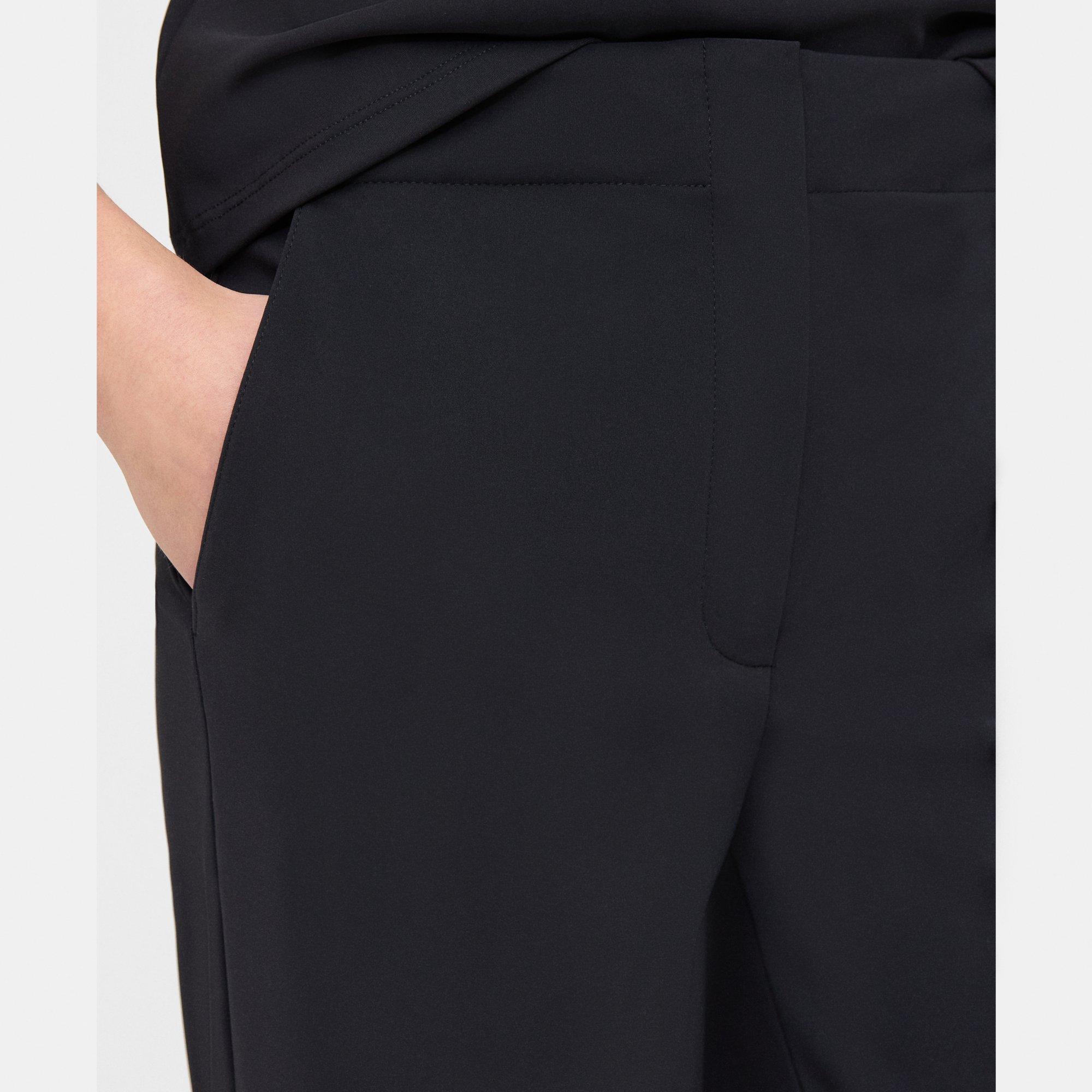 Black Precision Ponte Wide-Leg Pant