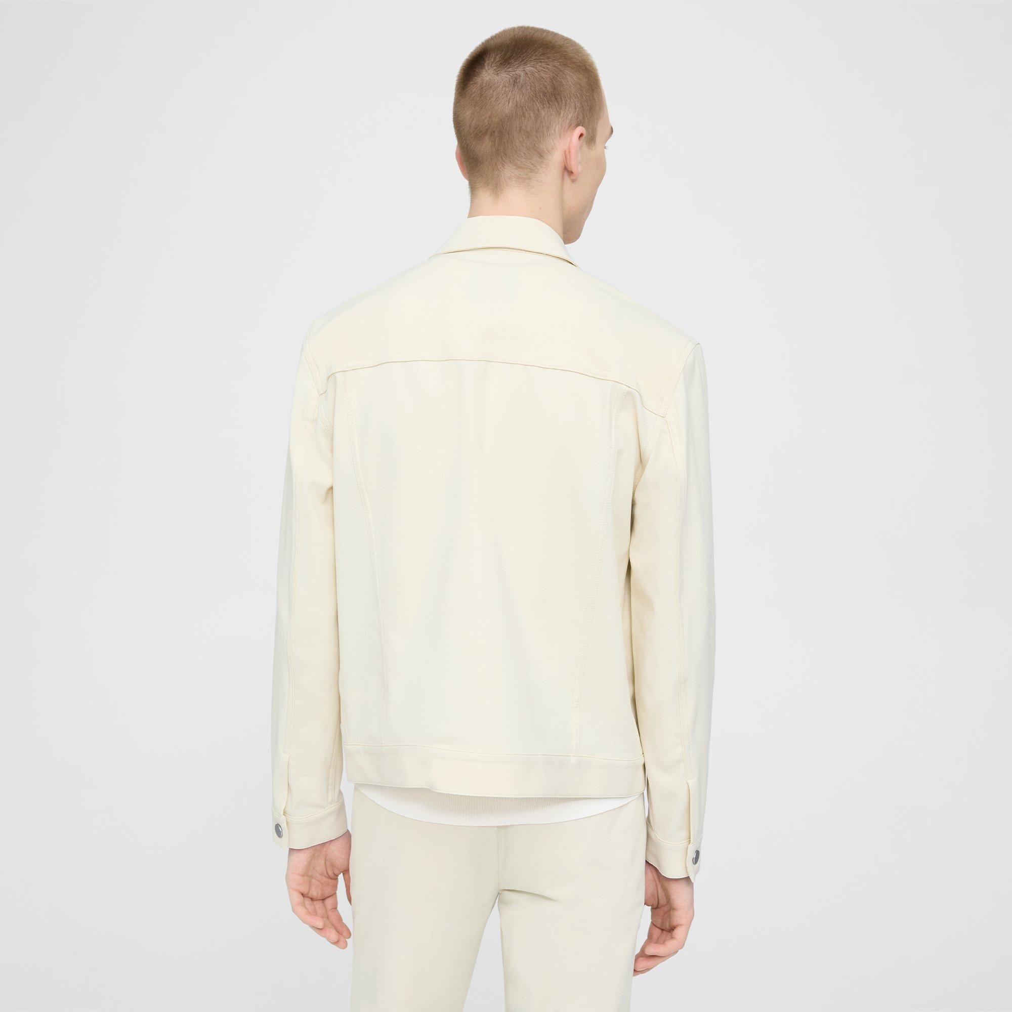 White Neoteric Twill River Trucker Jacket | Theory