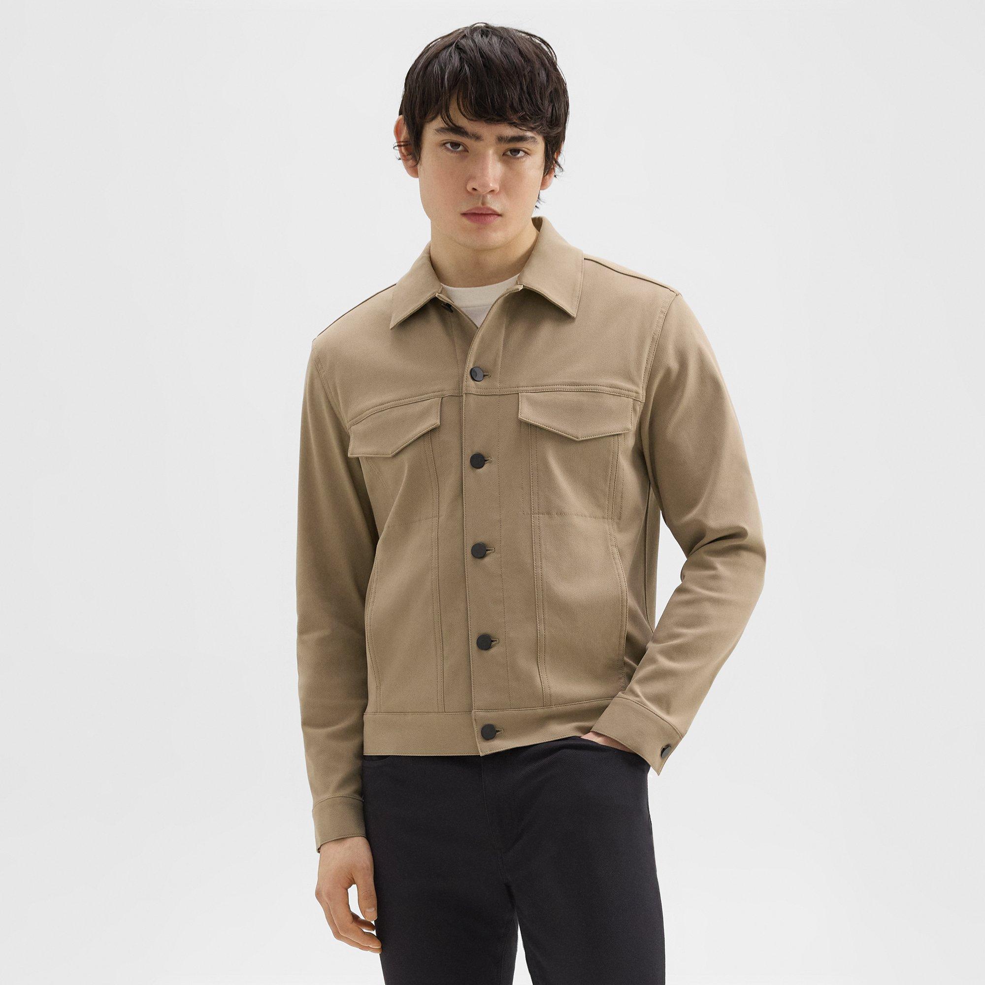 띠어리 Theory River Trucker Jacket in Neoteric Twill,BARK