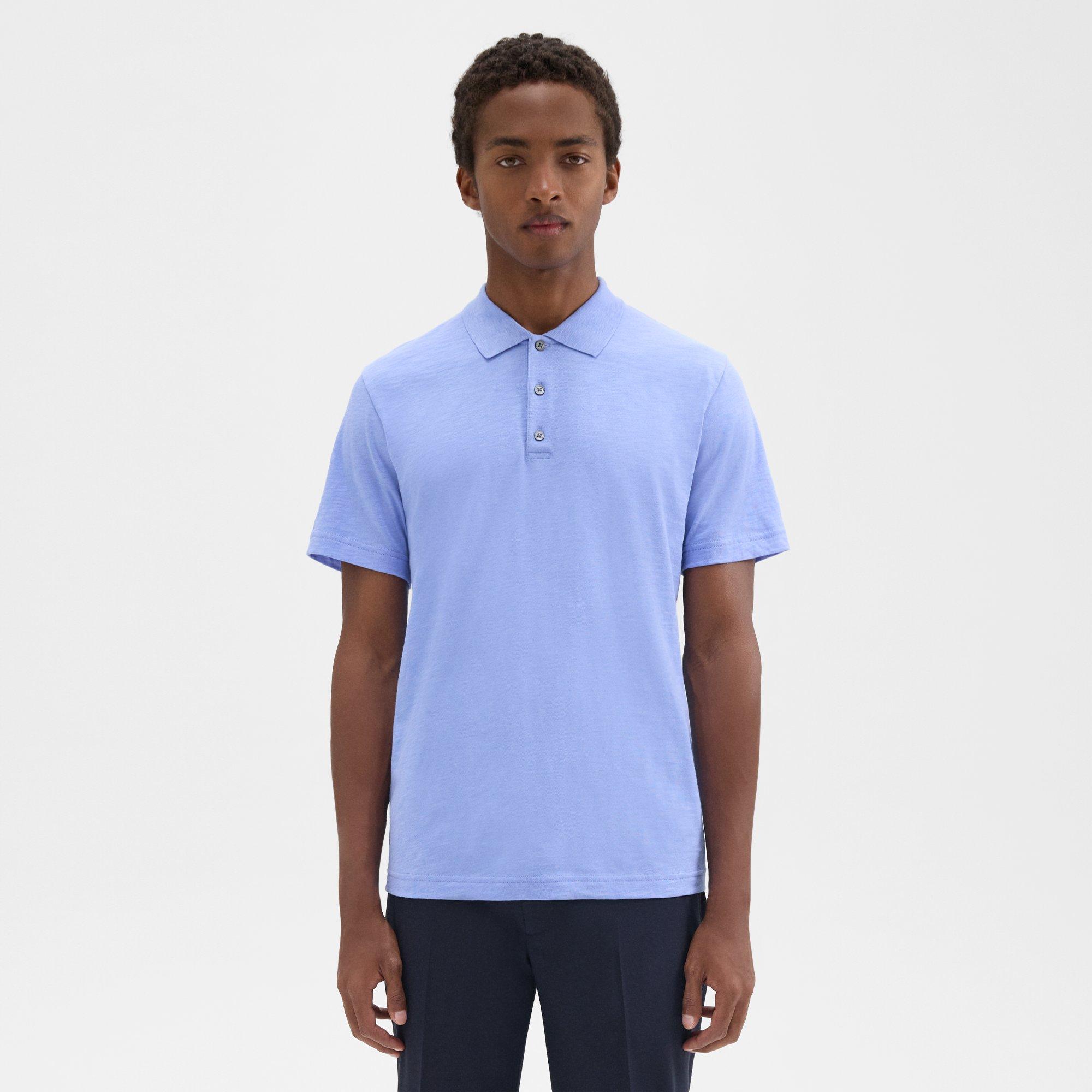 Theory Bron Polo Shirt in Cosmos Slub Cotton