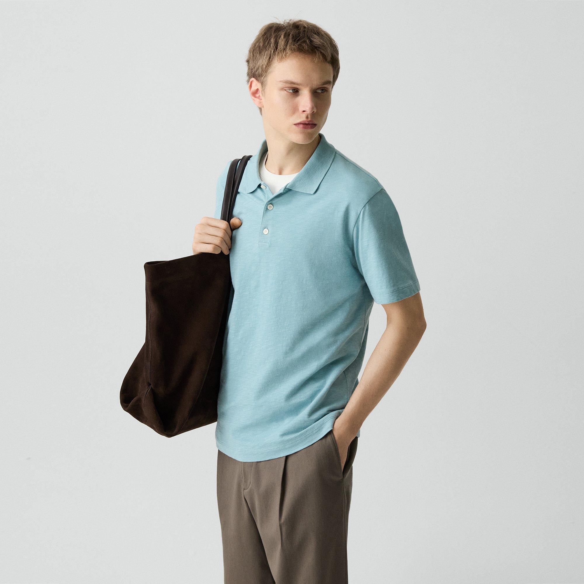 Bron Polo Shirt in Cosmos Slub Cotton