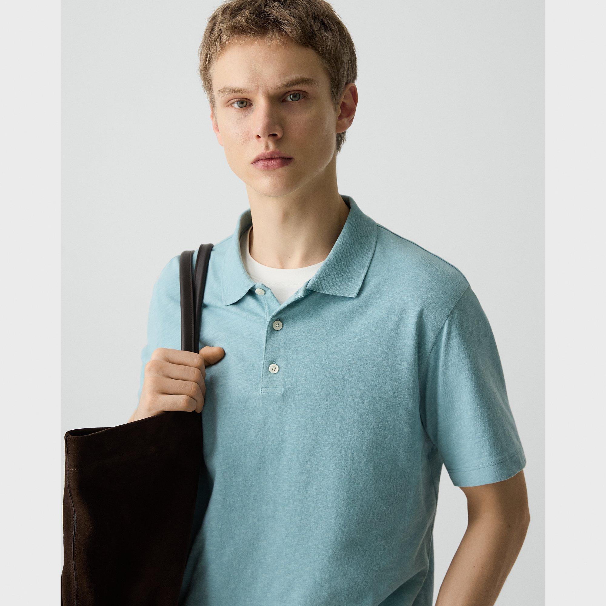 Bron Polo Shirt in Cosmos Slub Cotton