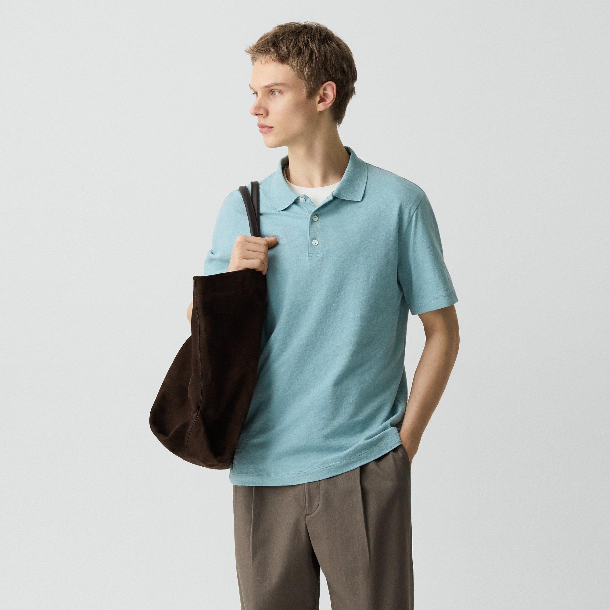 Bron Polo Shirt in Cosmos Slub Cotton