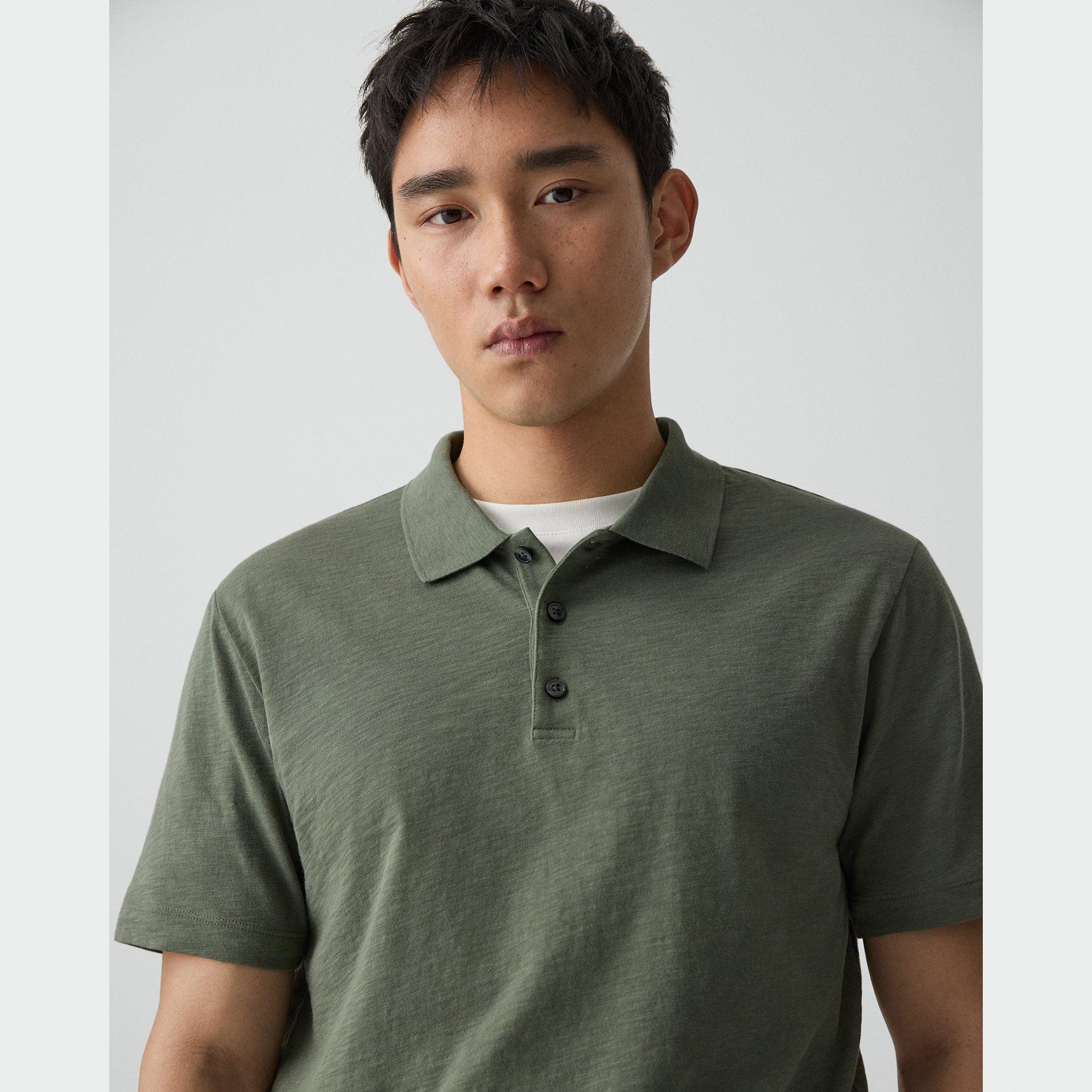 Bron Polo Shirt in Cosmos Slub Cotton