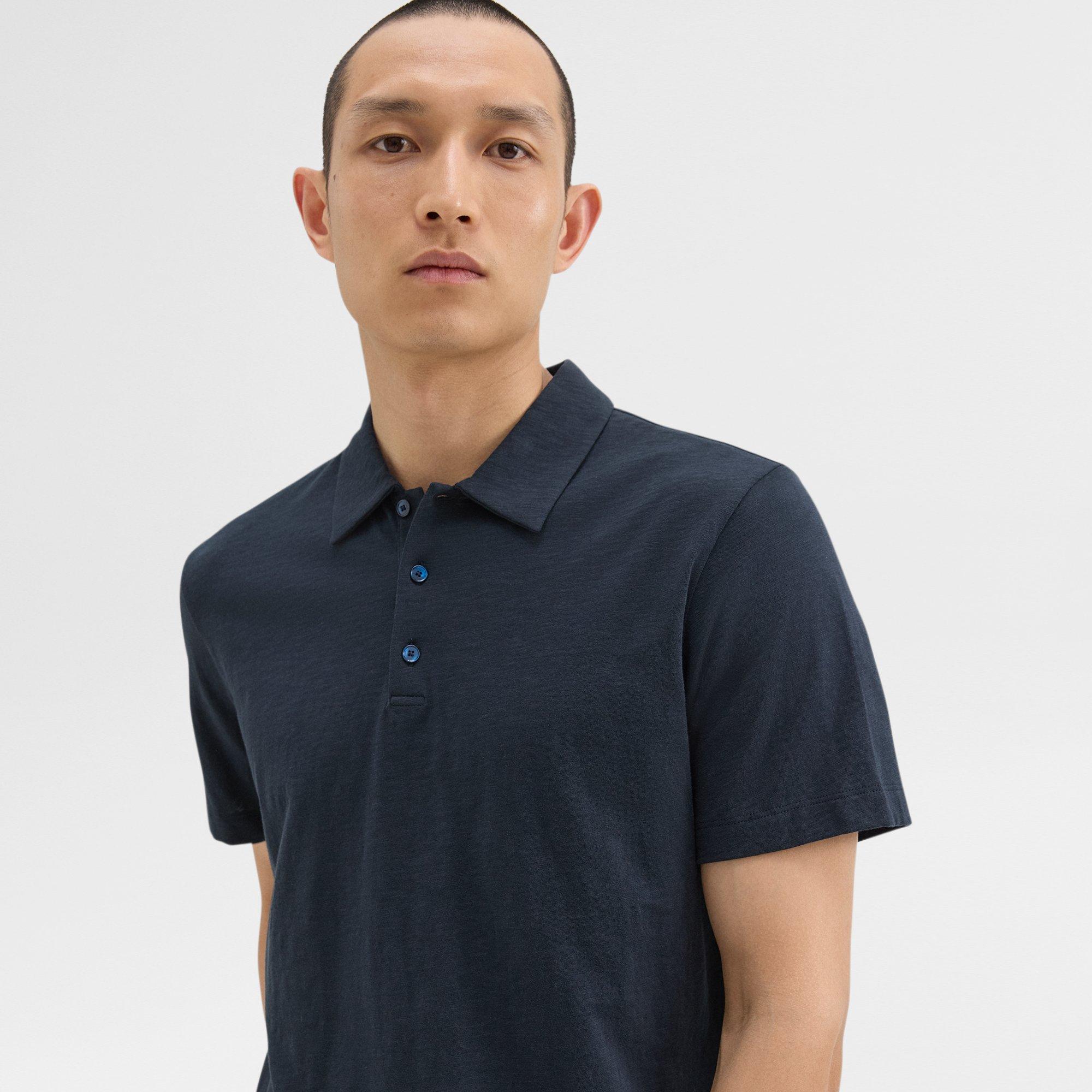 Bron Polo Shirt in Cosmos Slub Cotton