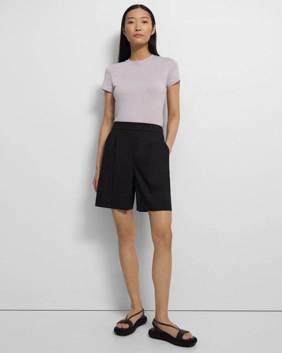 Pleated Pull-On Short in Good Linen