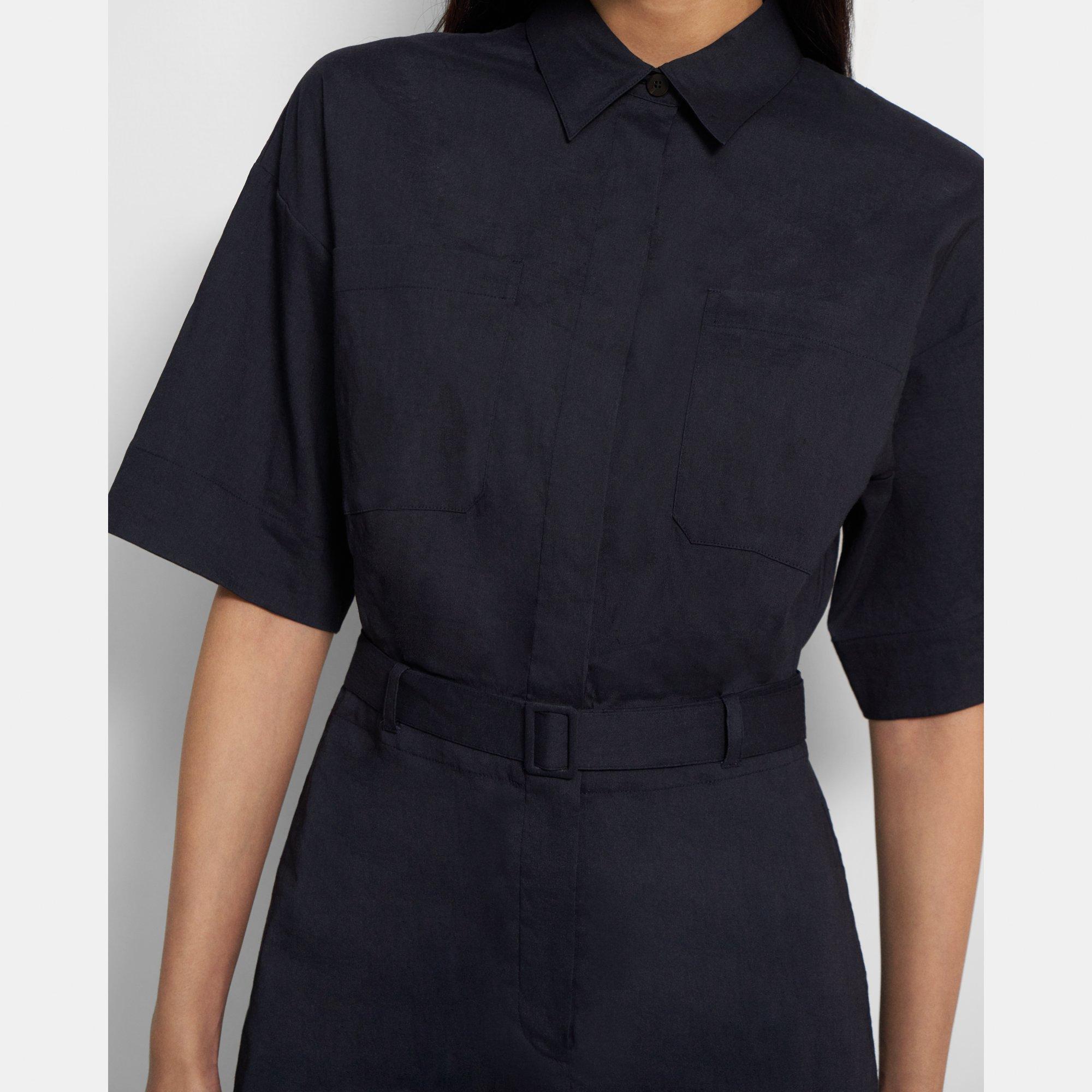 Belted Shirt Dress in Good Linen