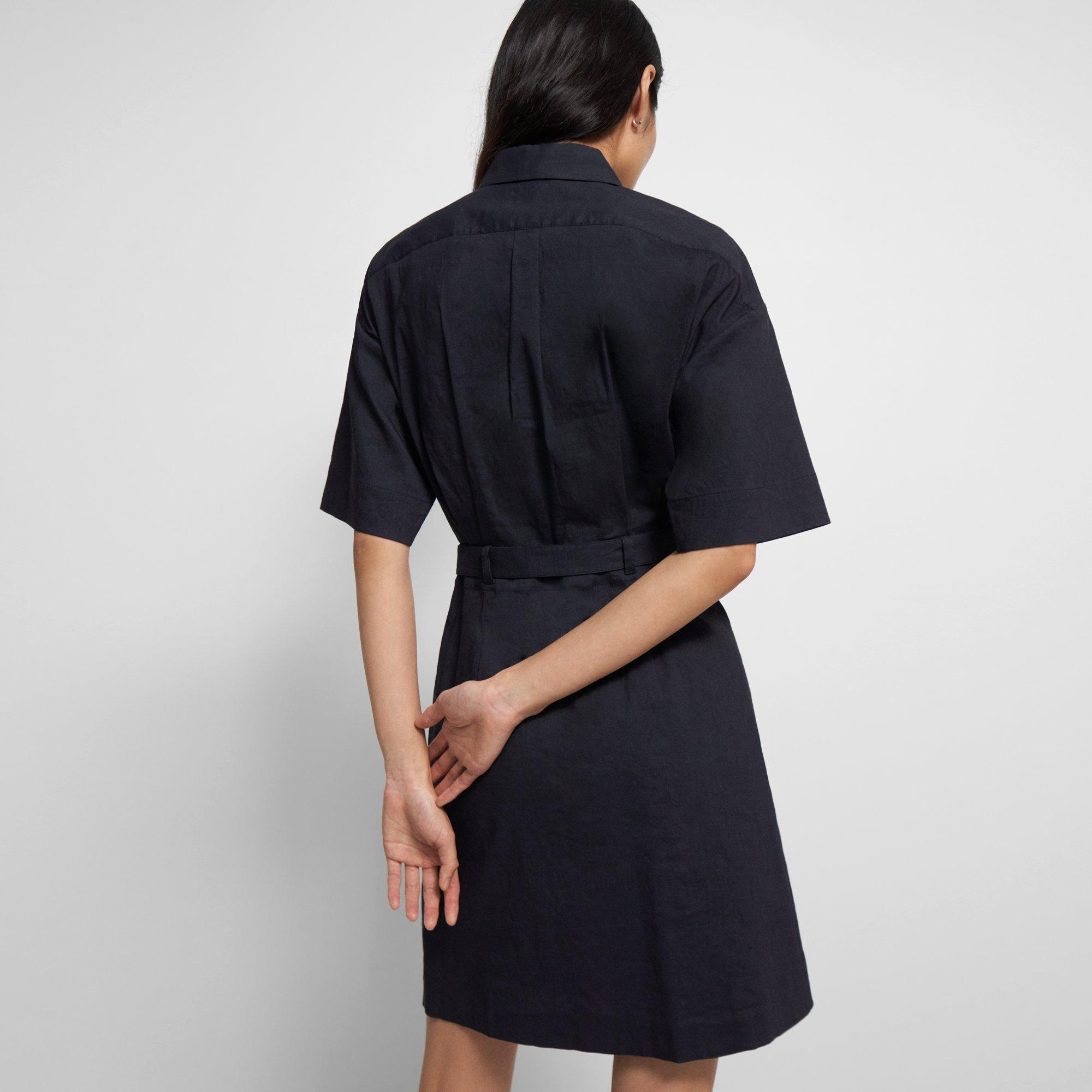 Belted Shirt Dress in Good Linen