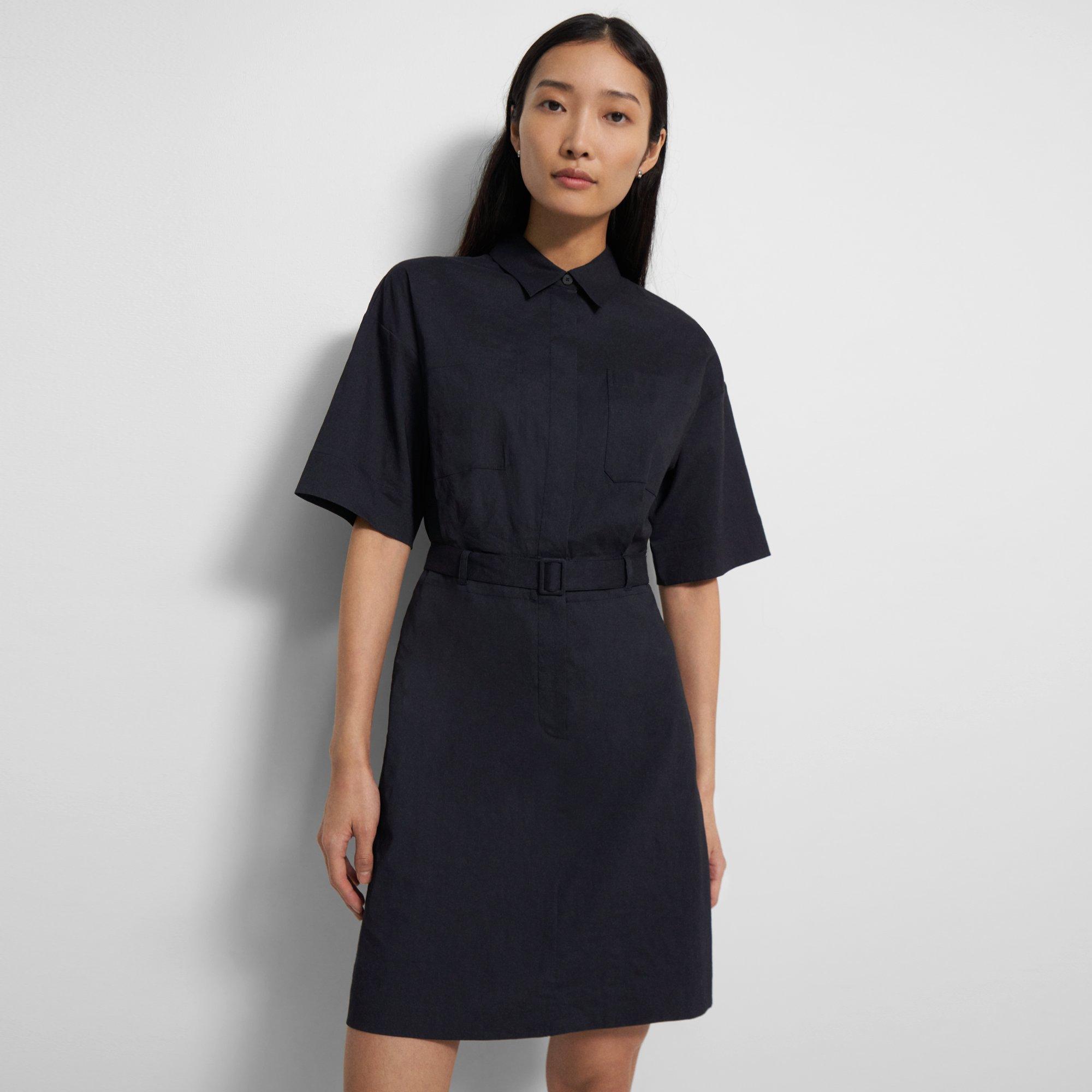 Belted Shirt Dress in Good Linen