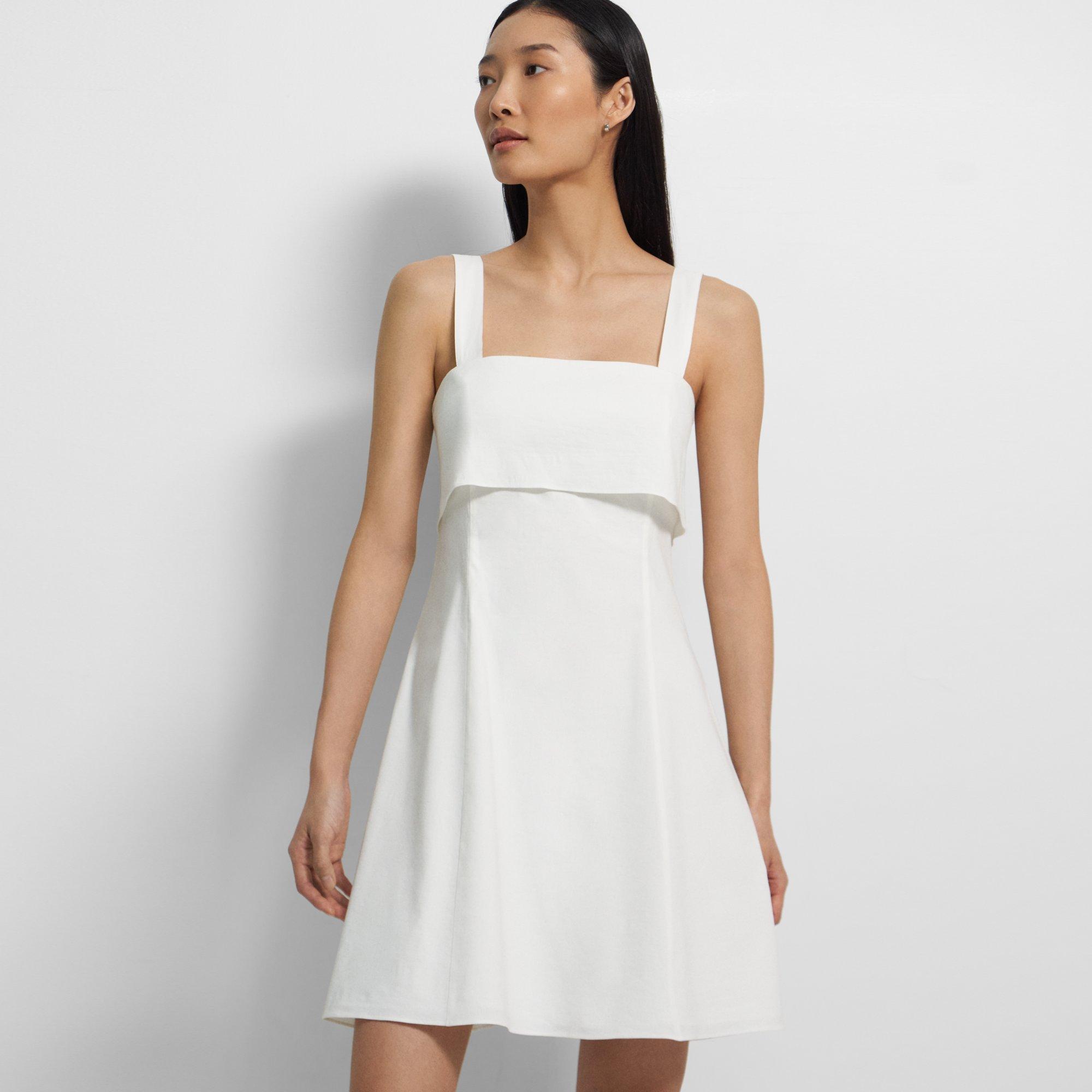 Drape-Back Dress in Good Linen