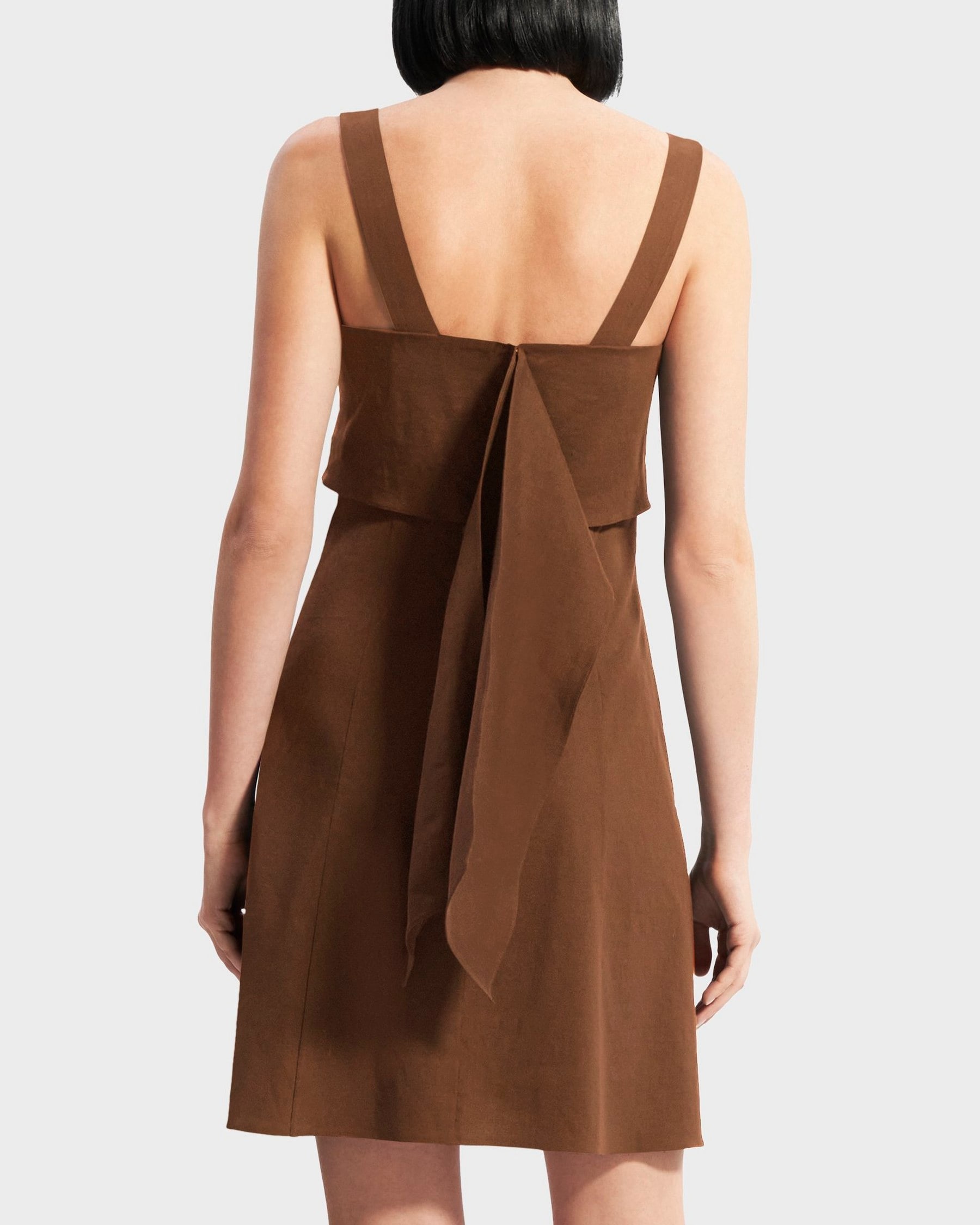 Drape-Back Dress in Good Linen