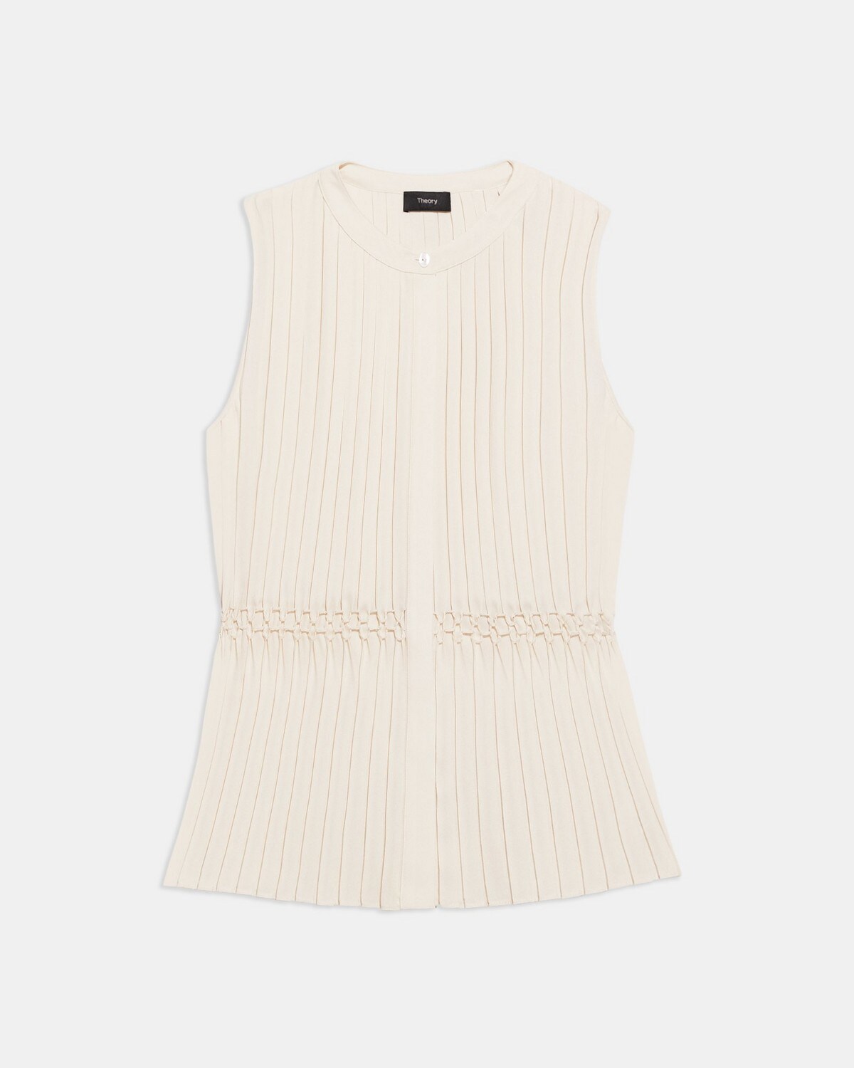 Pleated Sleeveless Top in Recycled Georgette