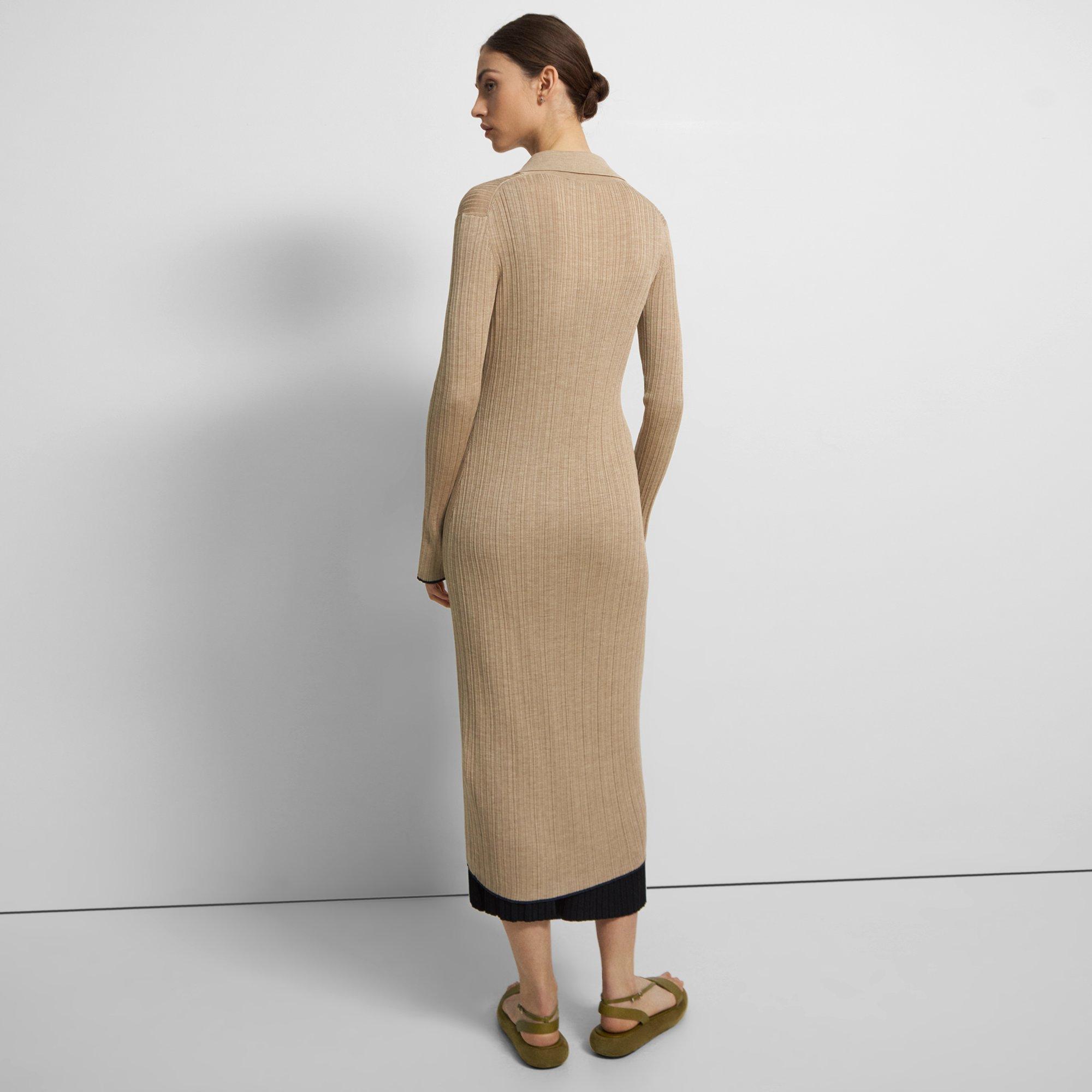 Long Ribbed Cardigan in Washable Silk