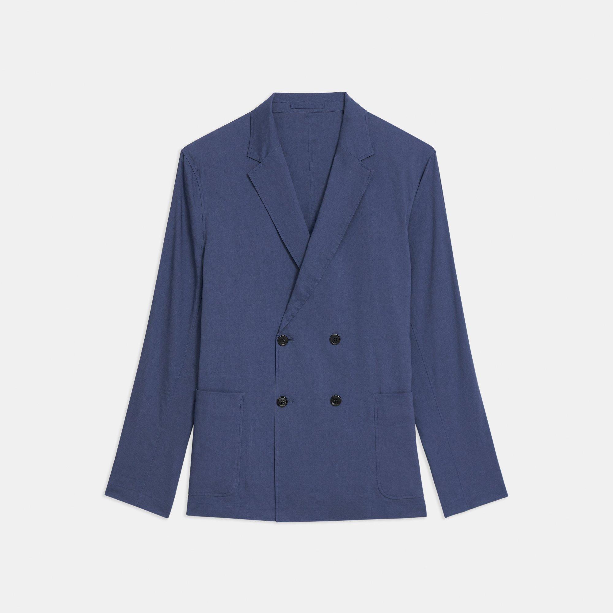 Clinton Double-Breasted Blazer in Good Linen