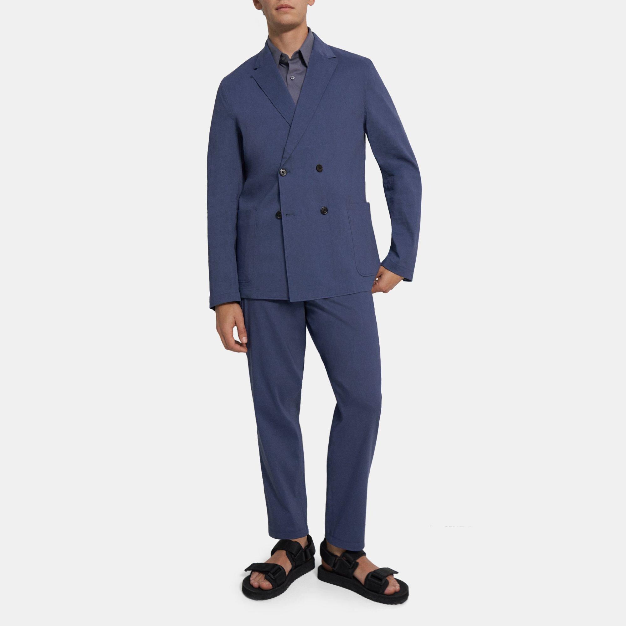 Clinton Double-Breasted Blazer in Good Linen