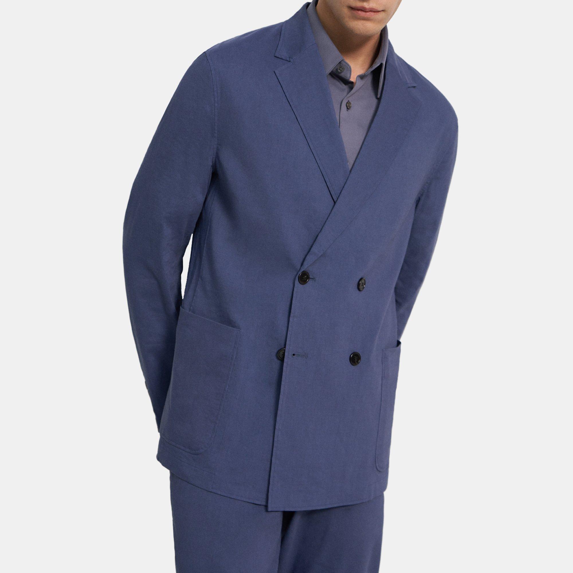 Clinton Double-Breasted Blazer in Good Linen