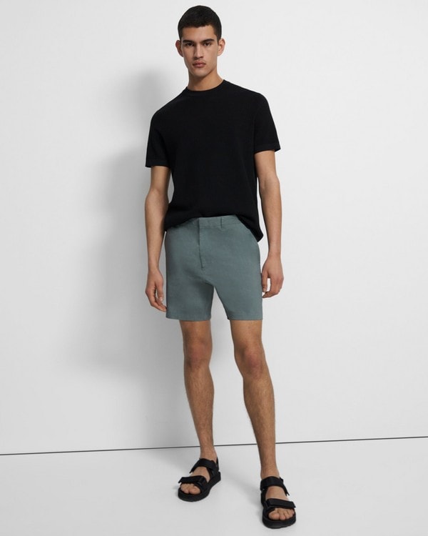 Tapered Short in Stretch Linen
