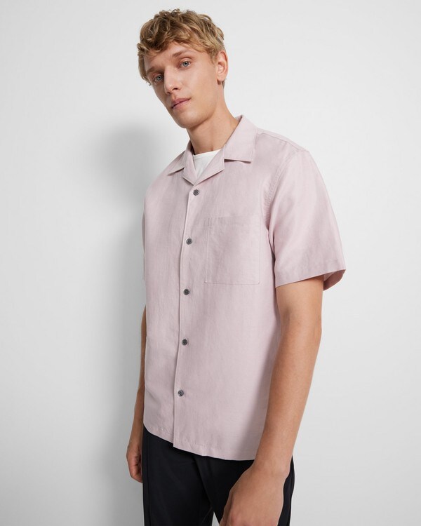 Short-Sleeve Shirt in Linen Twill