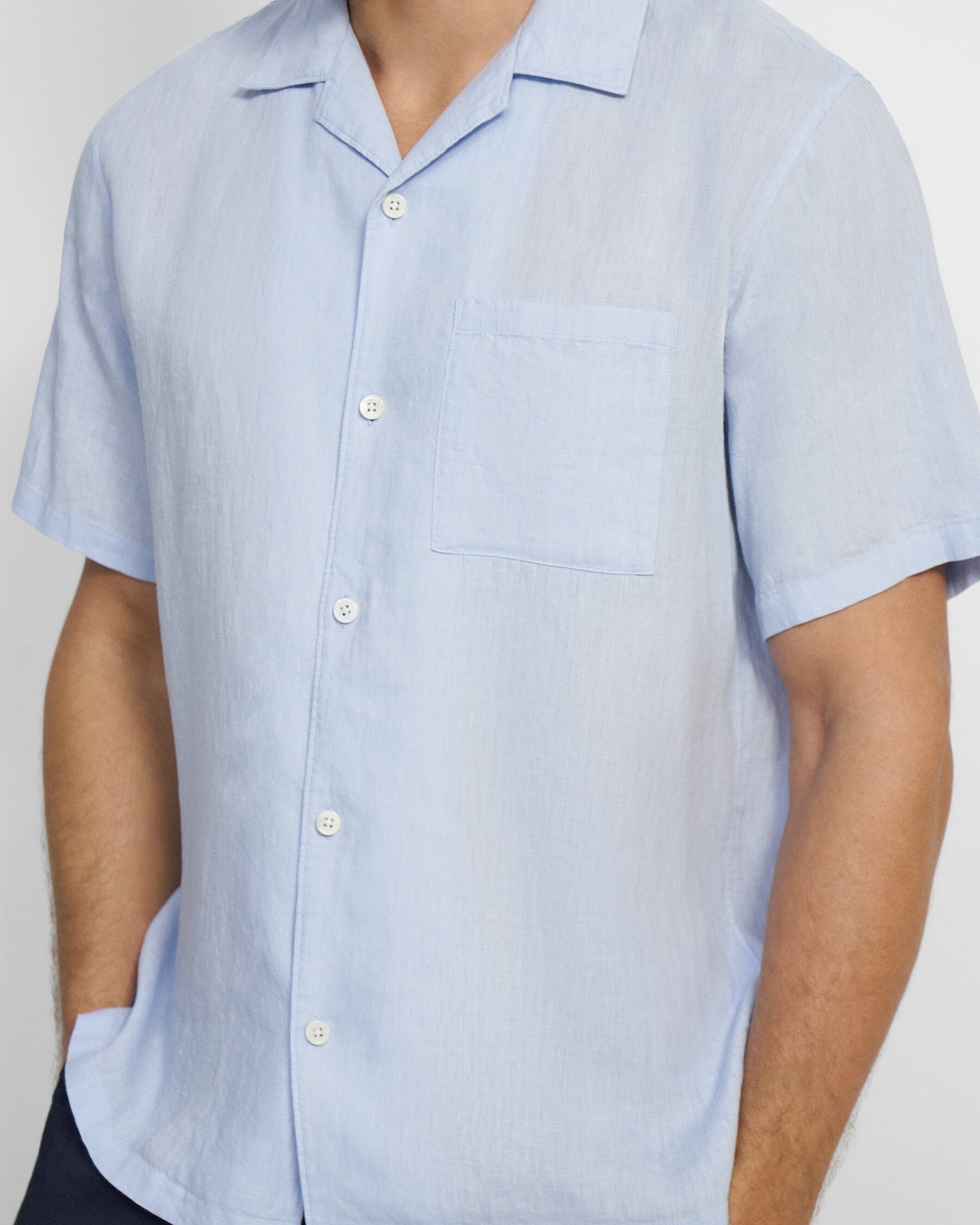 Noll Short-Sleeve Shirt in Linen Twill