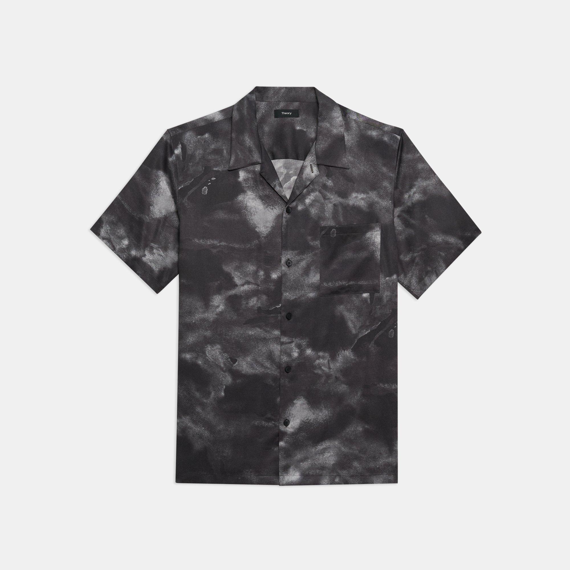 Noll Short-Sleeve Shirt in Cloud Print Lyocell