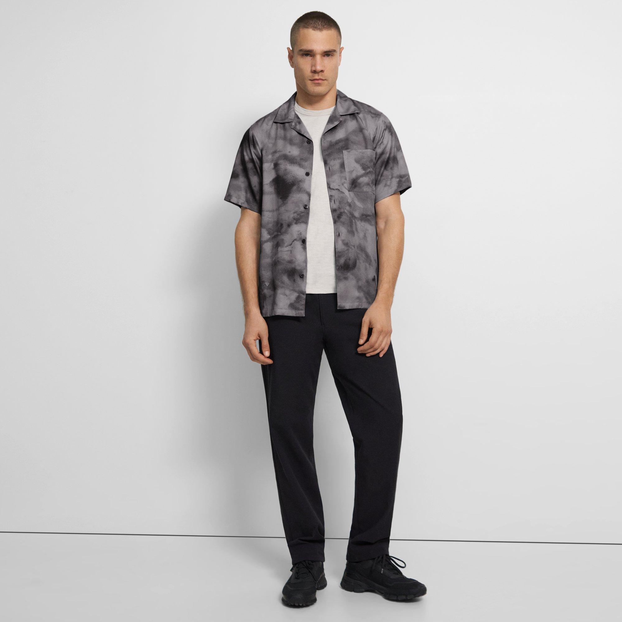 Noll Short-Sleeve Shirt in Cloud Print Lyocell
