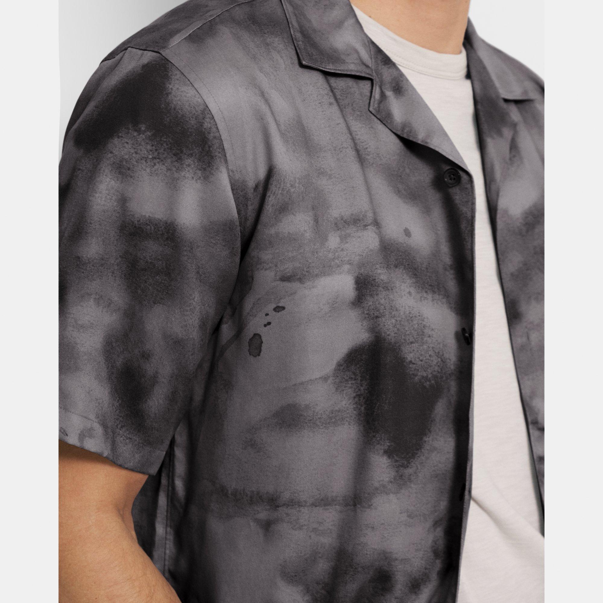 Noll Short-Sleeve Shirt in Cloud Print Lyocell