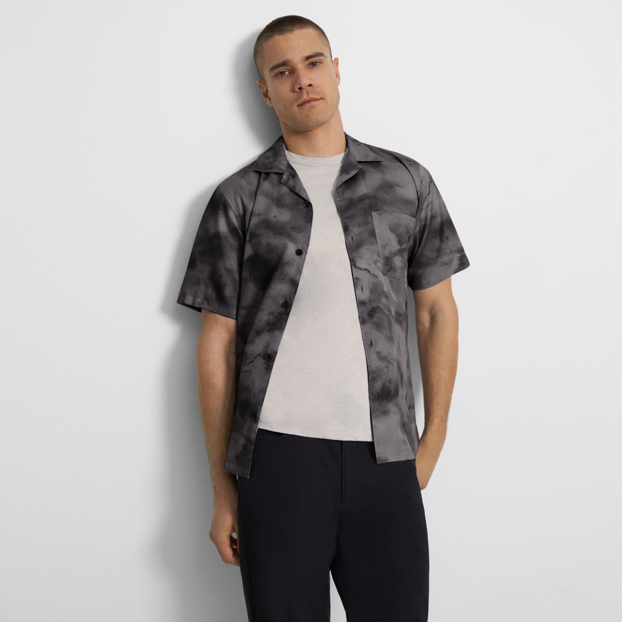 Noll Short-Sleeve Shirt in Cloud Print Lyocell