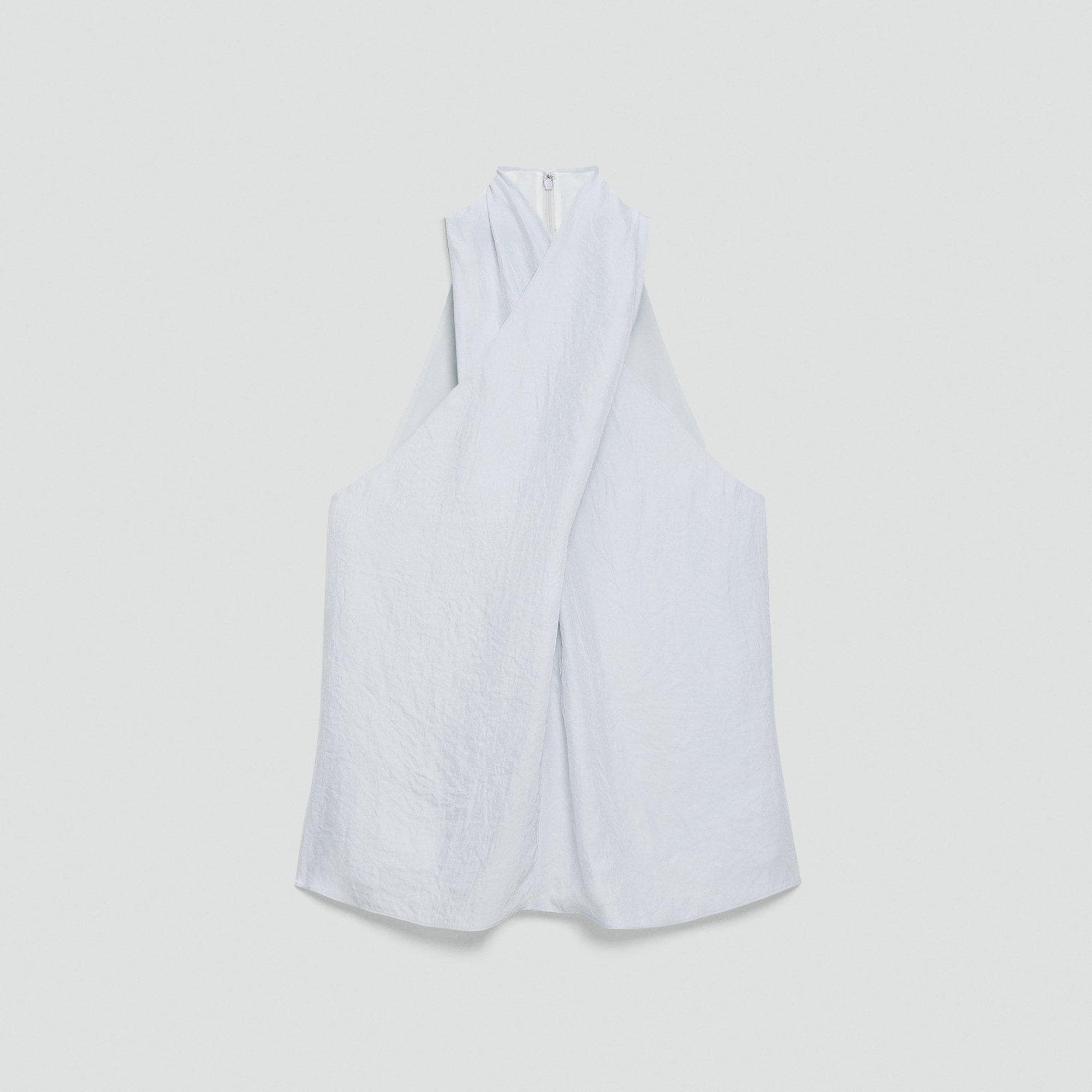 Twisted Halter Top in Washed Twill