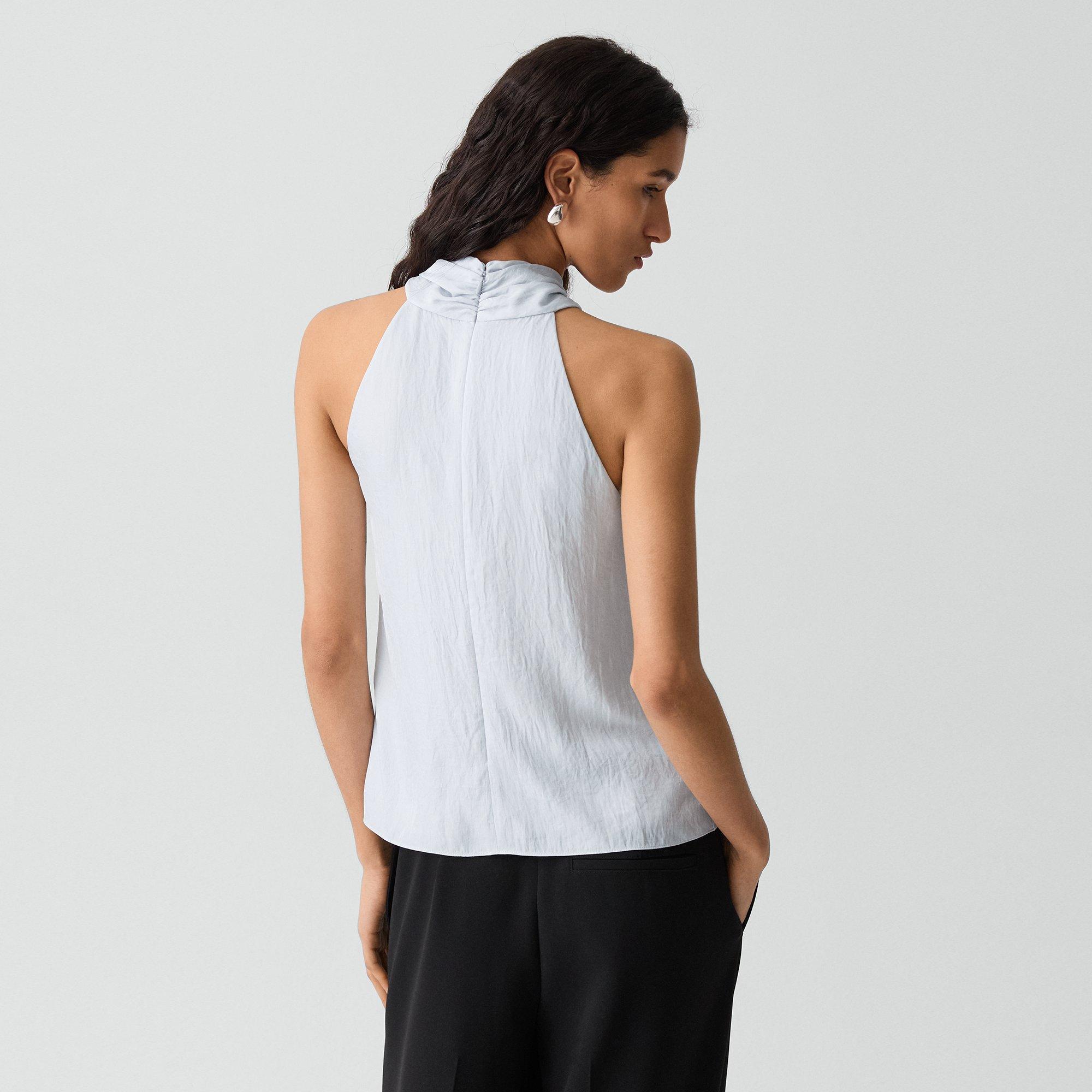 Twisted Halter Top in Washed Twill