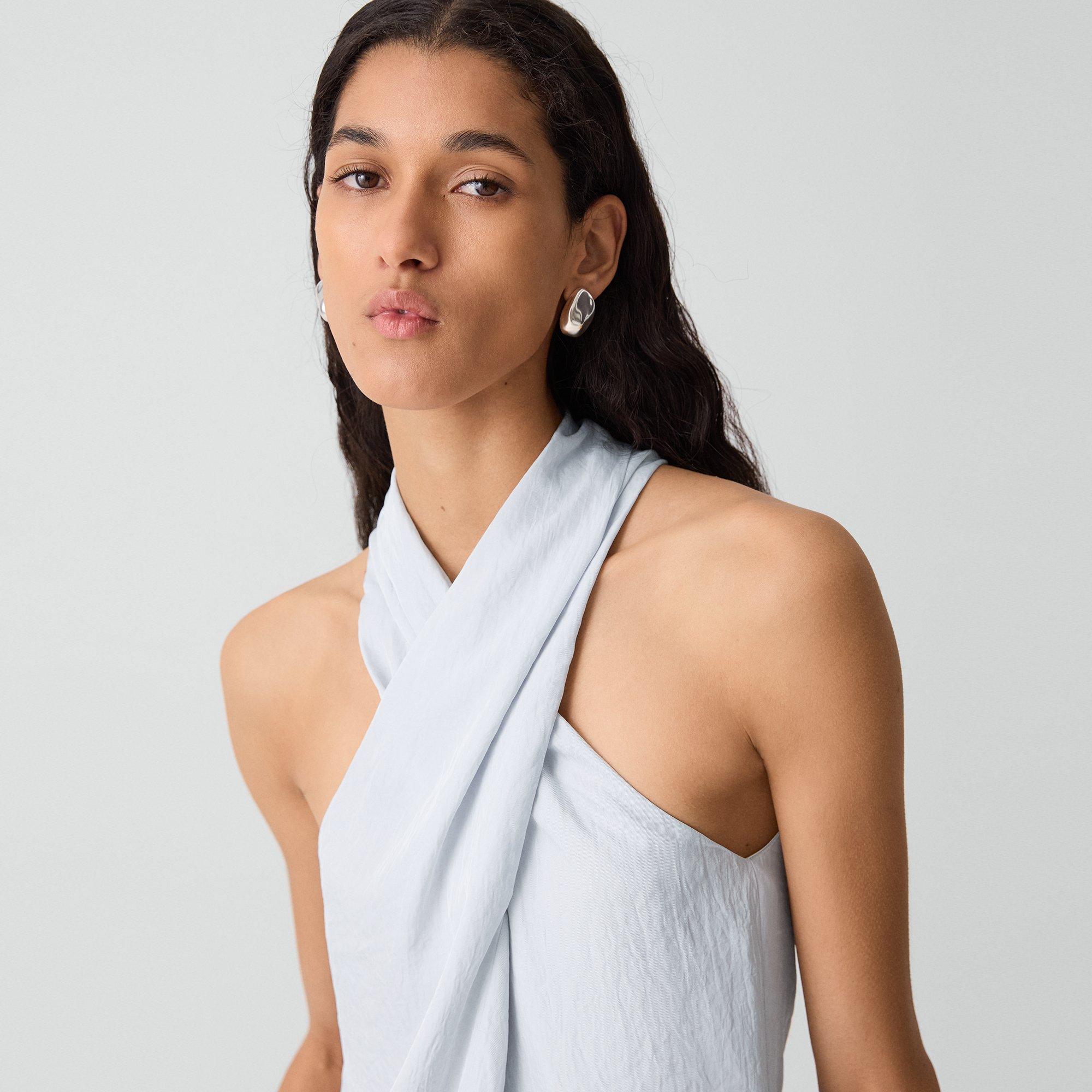 Twisted Halter Top in Washed Twill