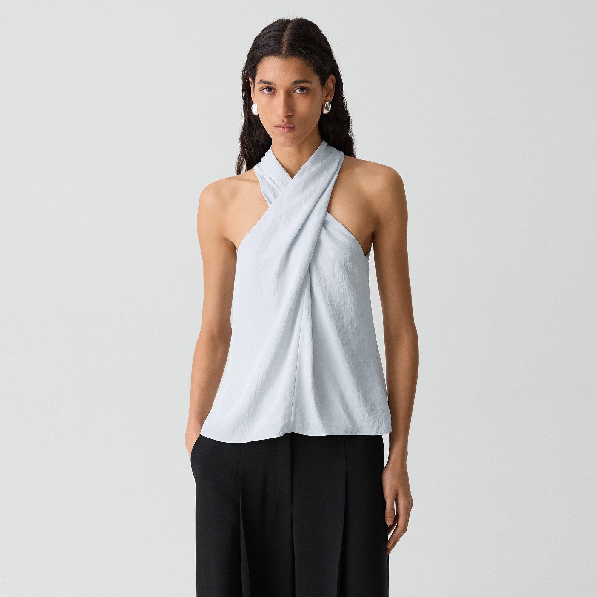 Twisted Halter Top in Washed Twill